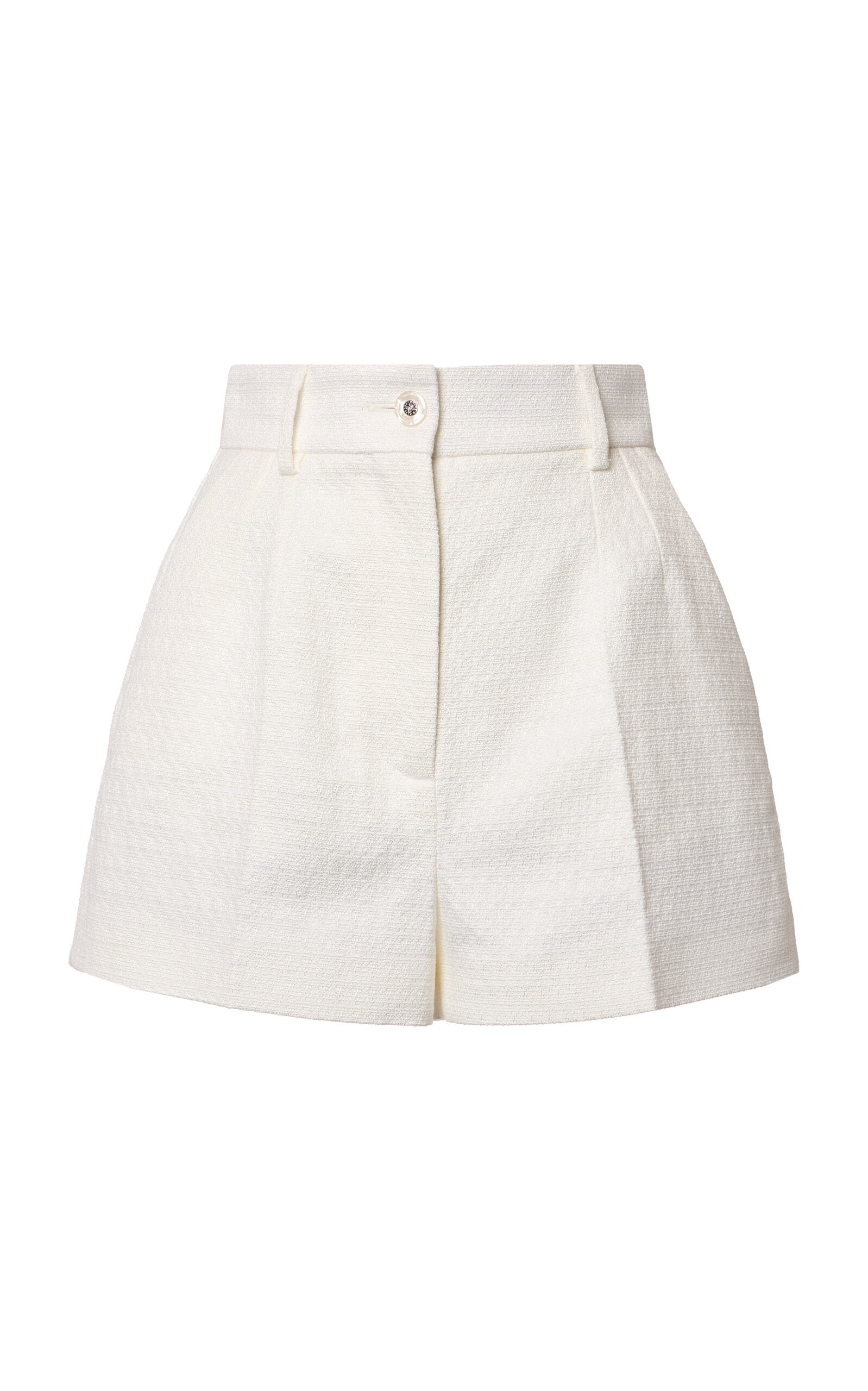 Bouclé Pleated Shorts white - 1