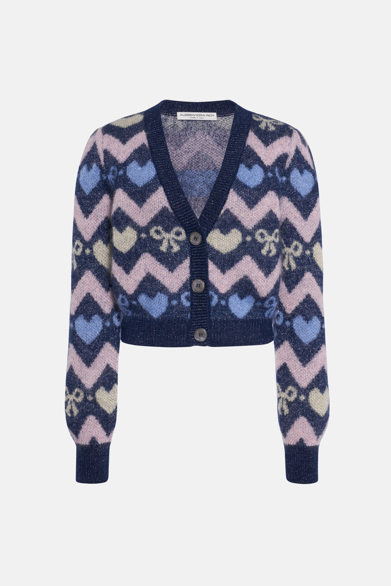 KNITTED MOHAIR CARDIGAN WITH LUREX 1