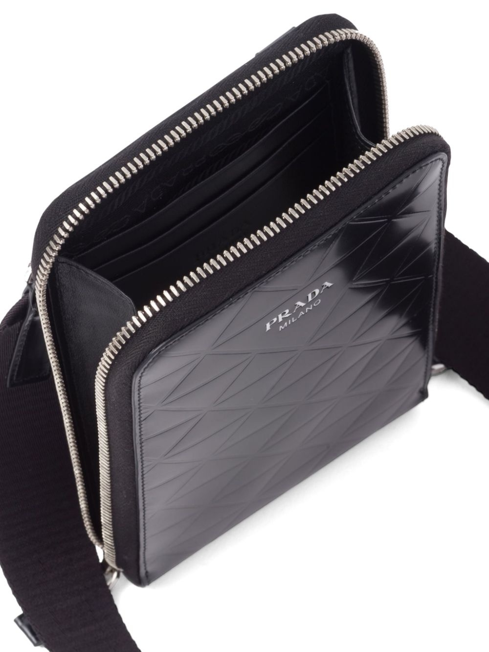 triangle-logo leather phone case - 5