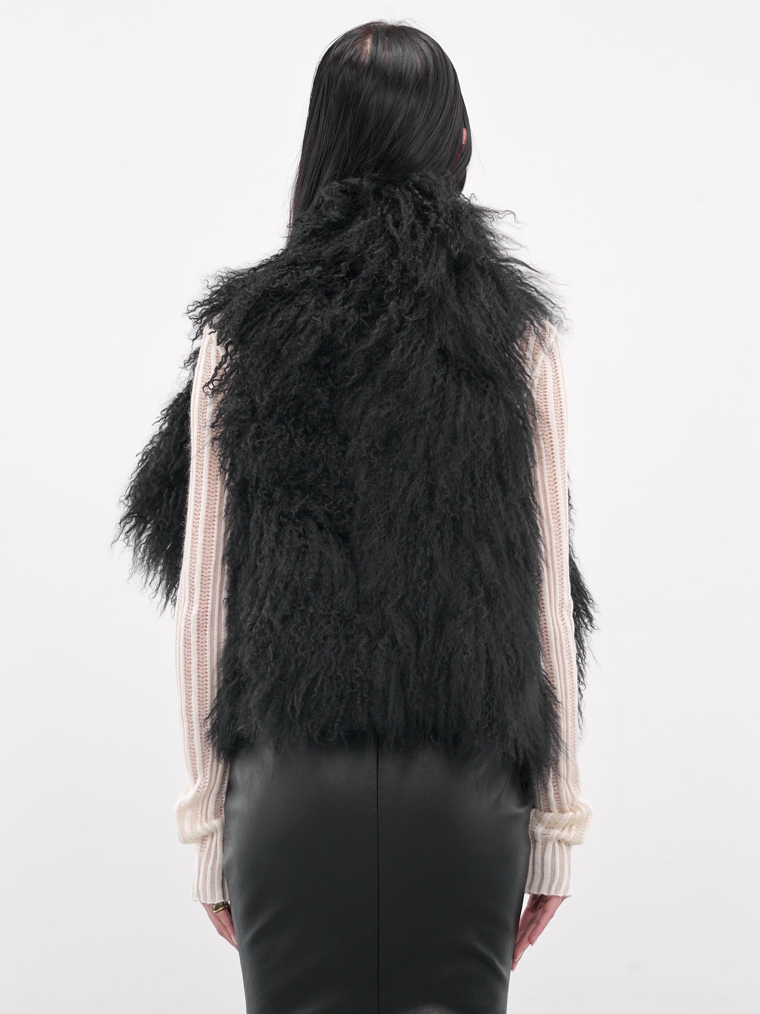 Black Bereta Shearling Waistcoat - 3