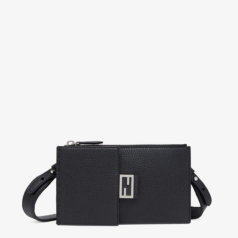 FENDI Black leather mobile phone holder outlook