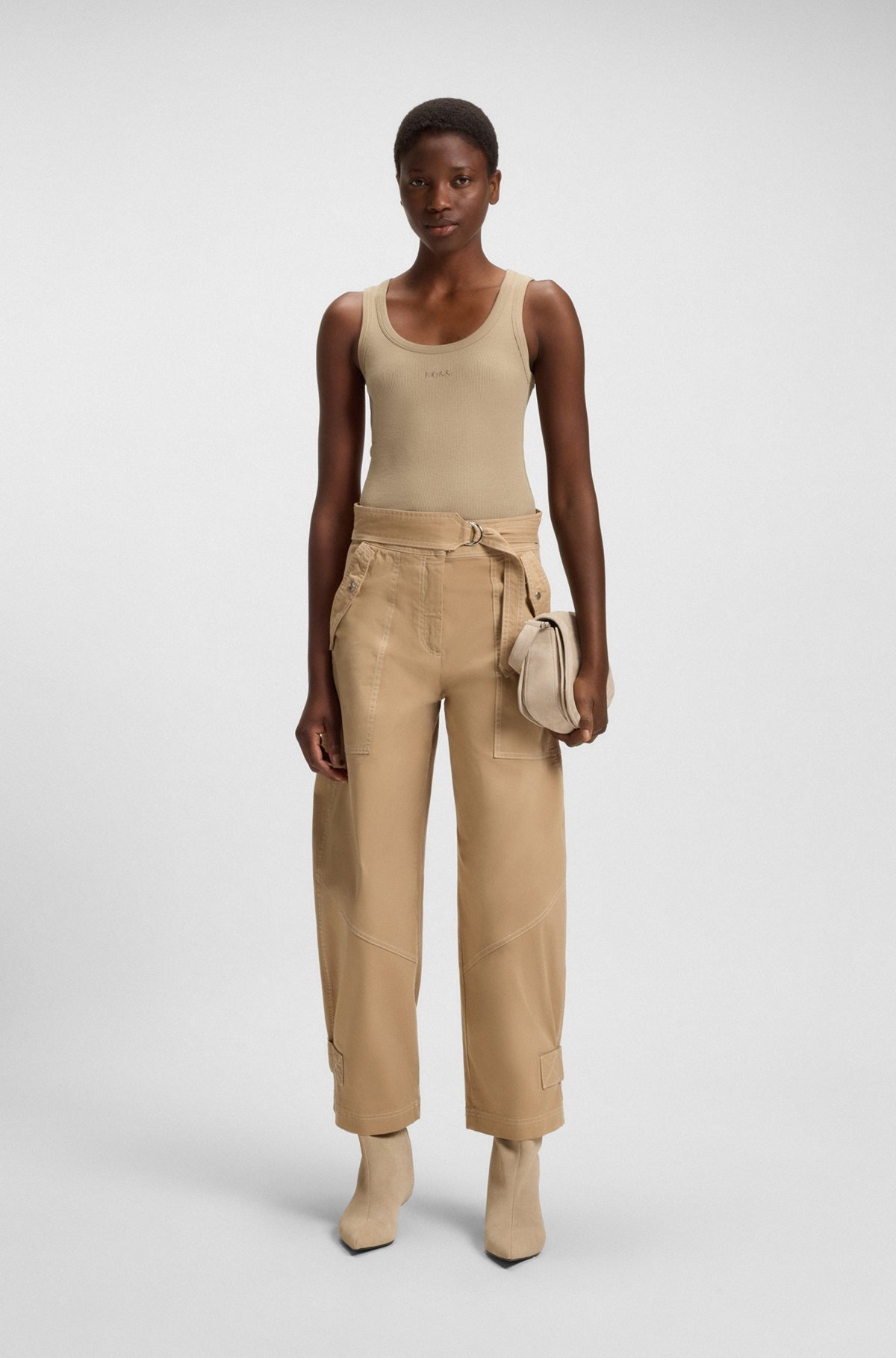 STRETCH-COTTON SLIM-FIT TOP WITH RIBBED STRUCTURE - 3