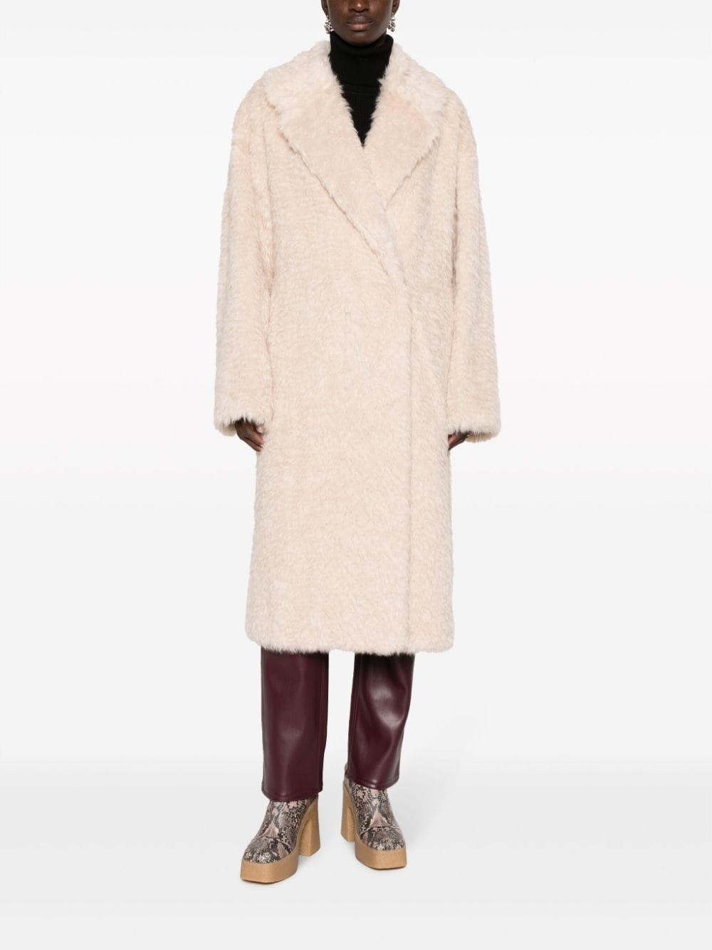 long faux-fur coat - 2