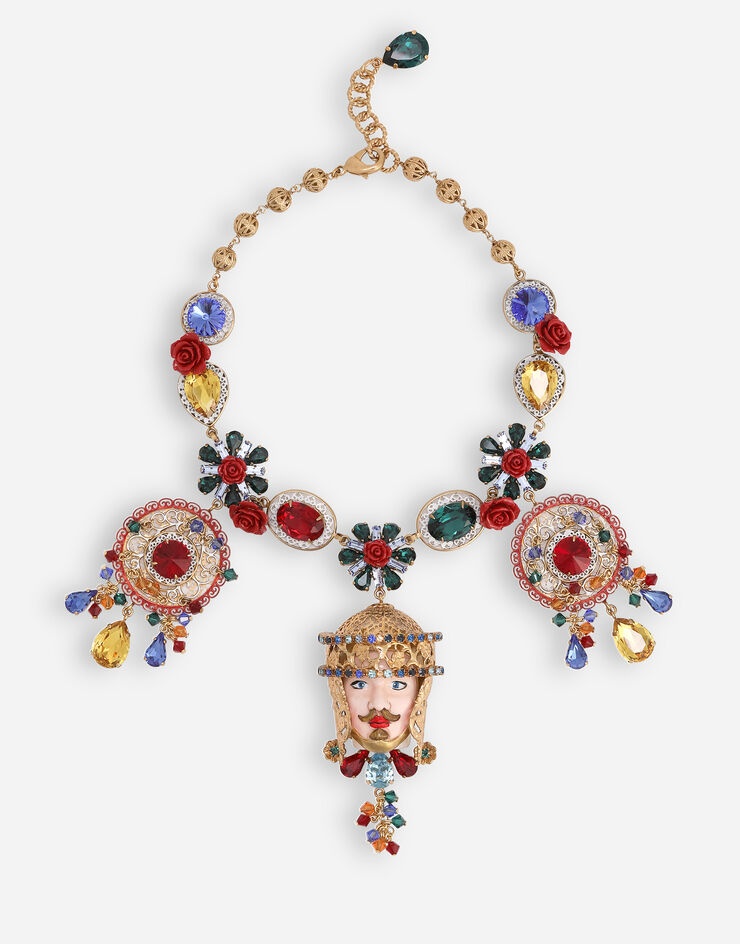 Necklace with rhinestones and decorative accents - 1