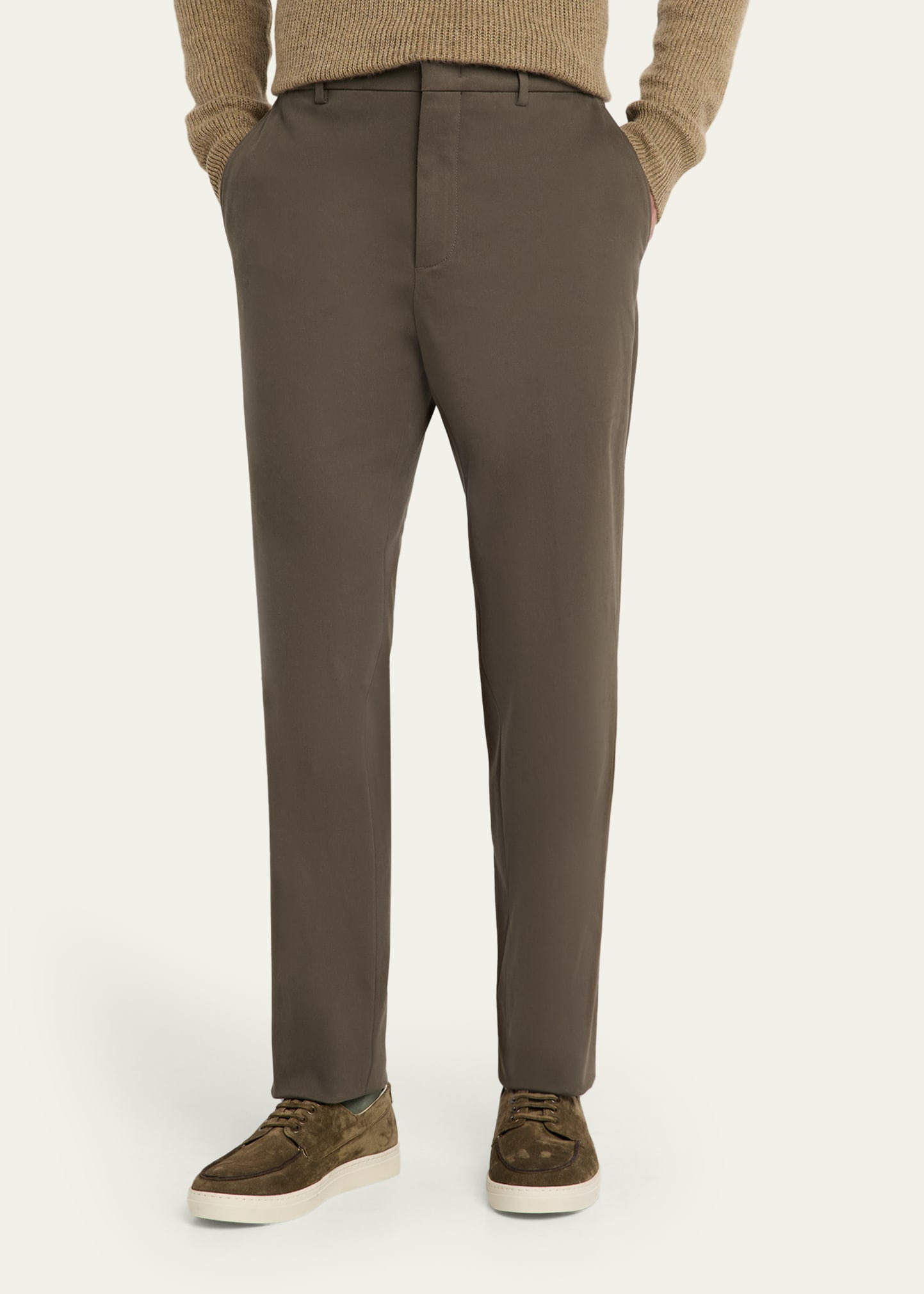 Men's Jarno Cotton Straight Fit Flat-Front Pants - 4
