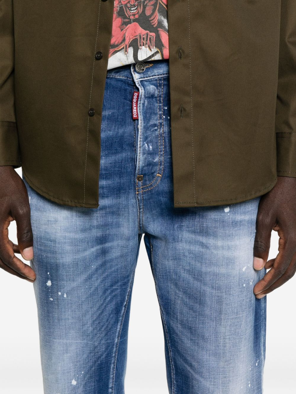 paint-splatter jeans - 5