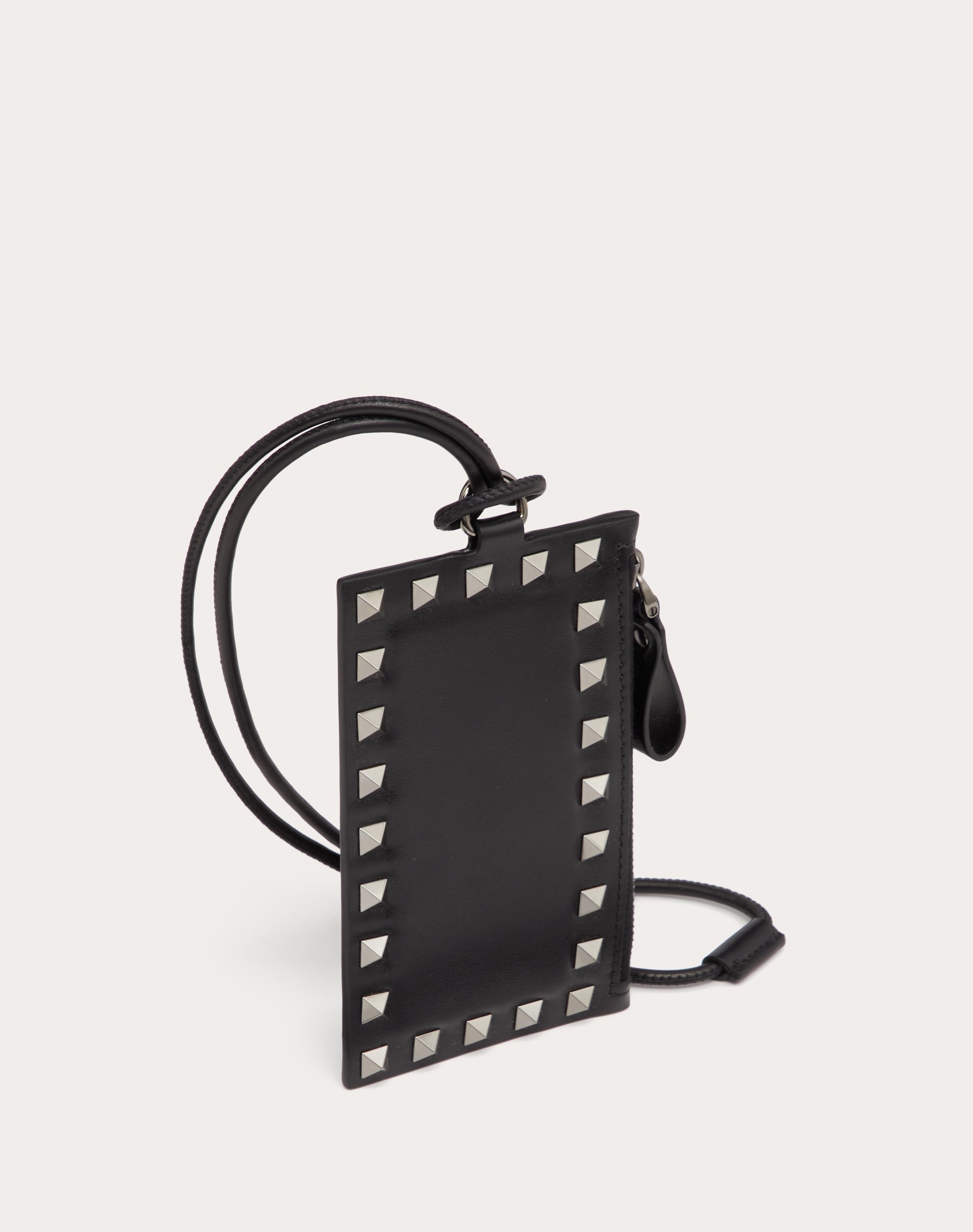 ROCKSTUD CALFSKIN CARD HOLDER WITH NECK STRAP - 4
