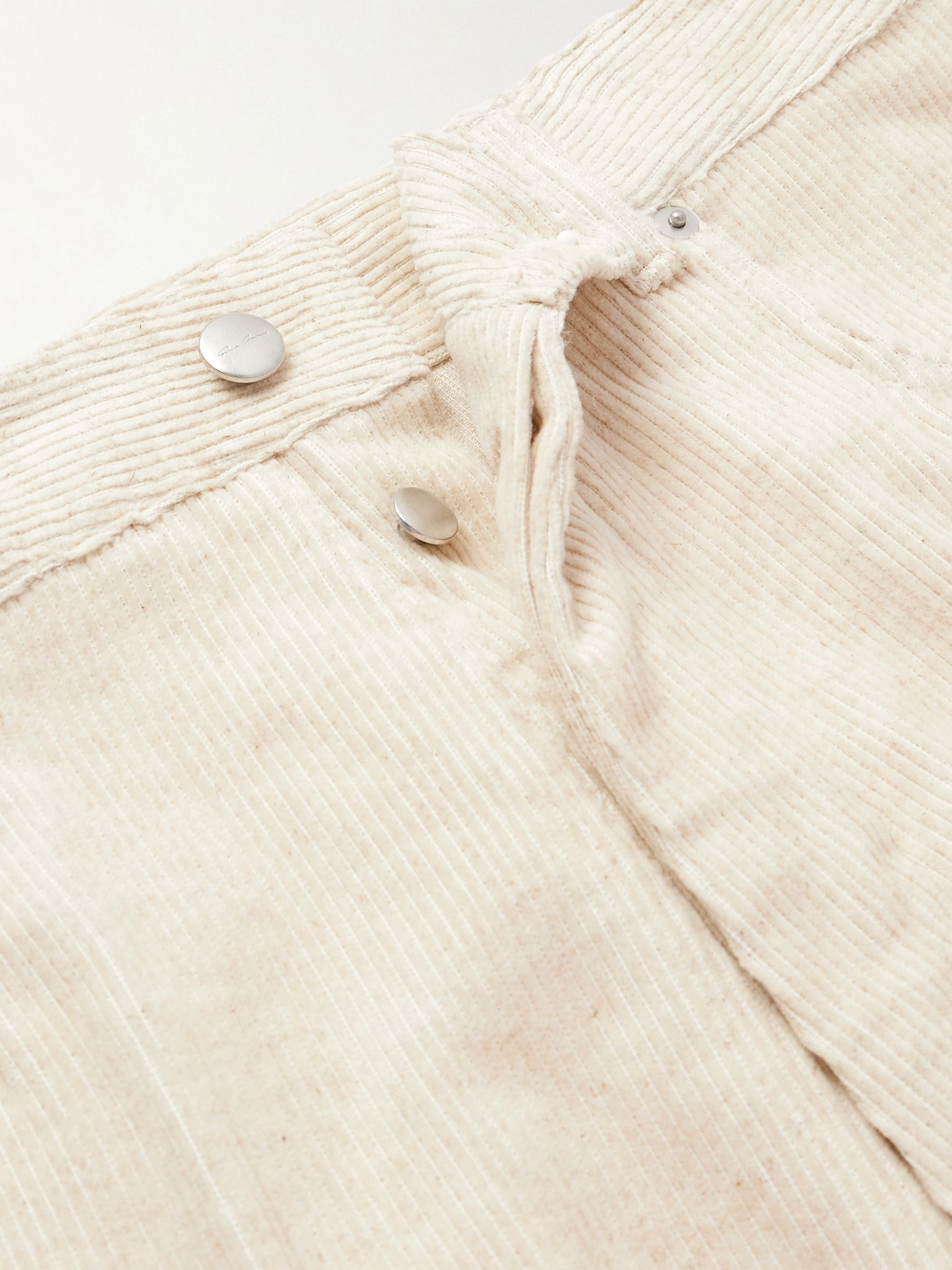 Geth Wide-Leg Cotton and Linen-Blend Corduroy Trousers Off-white - 6