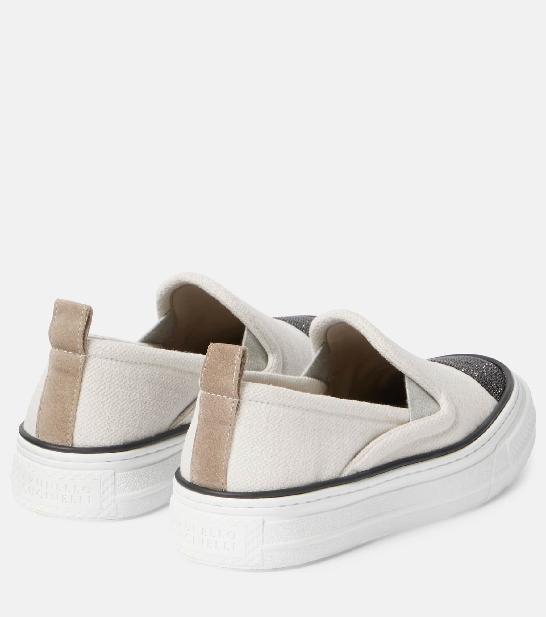 Monili-embellished slip-on sneakers - 3