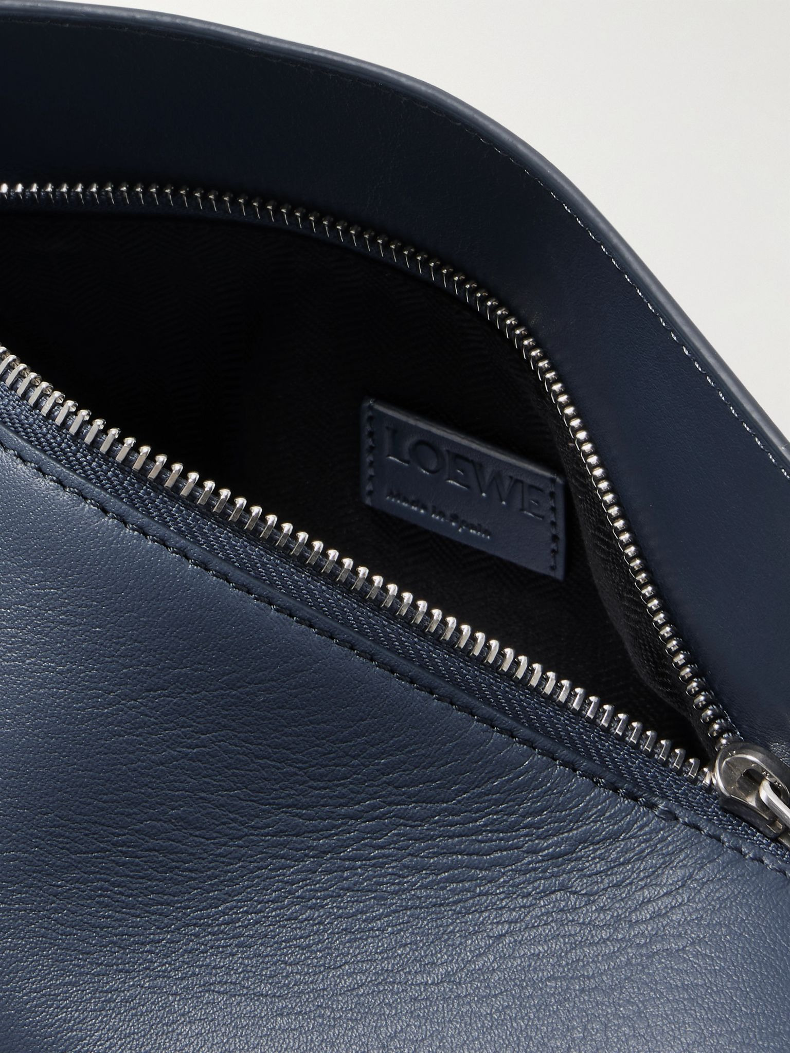 Puzzle Edge Small Leather Belt Bag Blue - 4