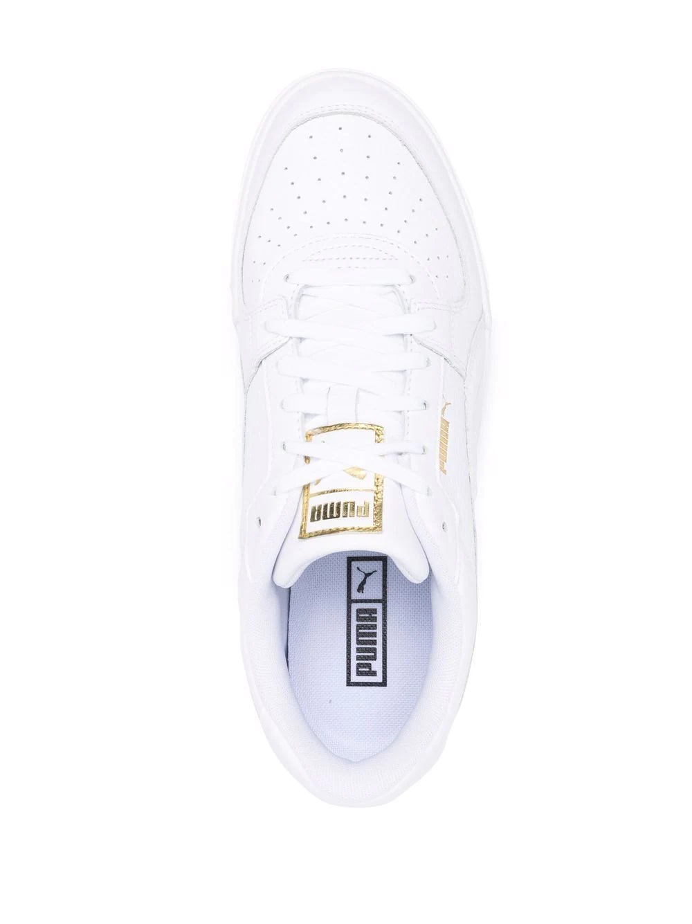 logo-print low-top leather sneakers - 4