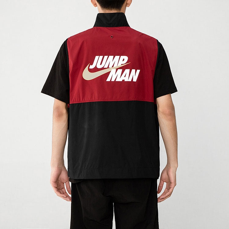 Air Jordan Casual Alphabet Printing Zipper Splicing vest Red DC7305-677 - 4