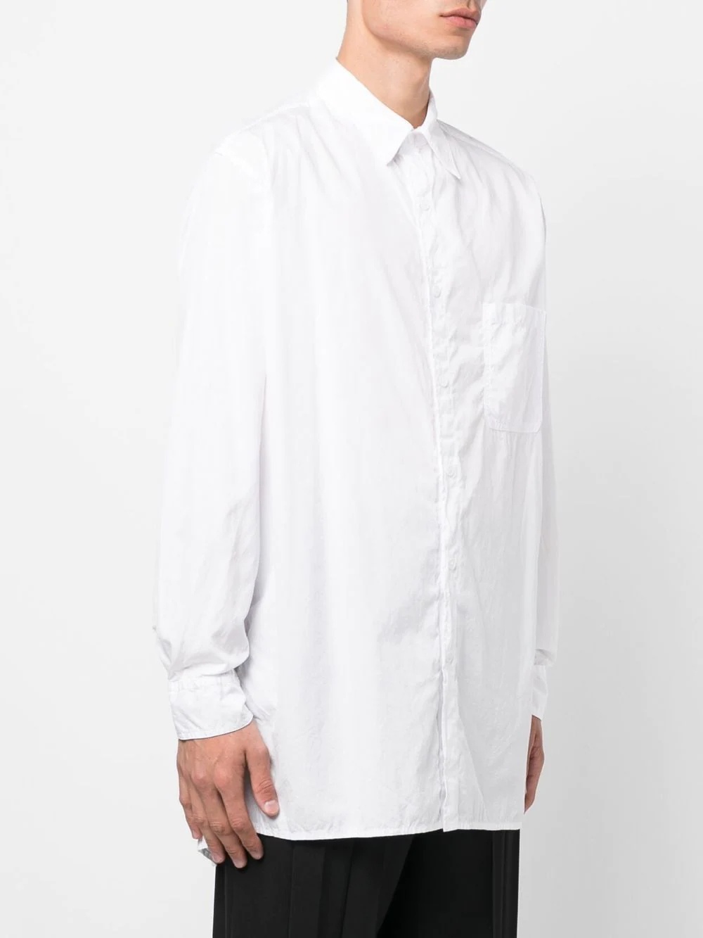 long-sline style poplin shirt - 3