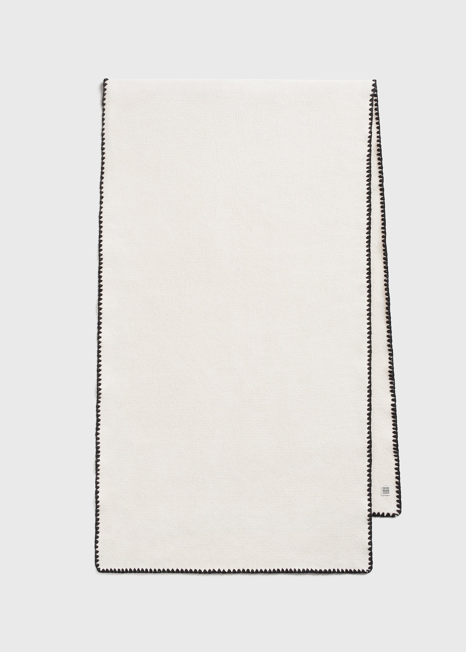 Embroidered wool cashmere scarf snow - 1