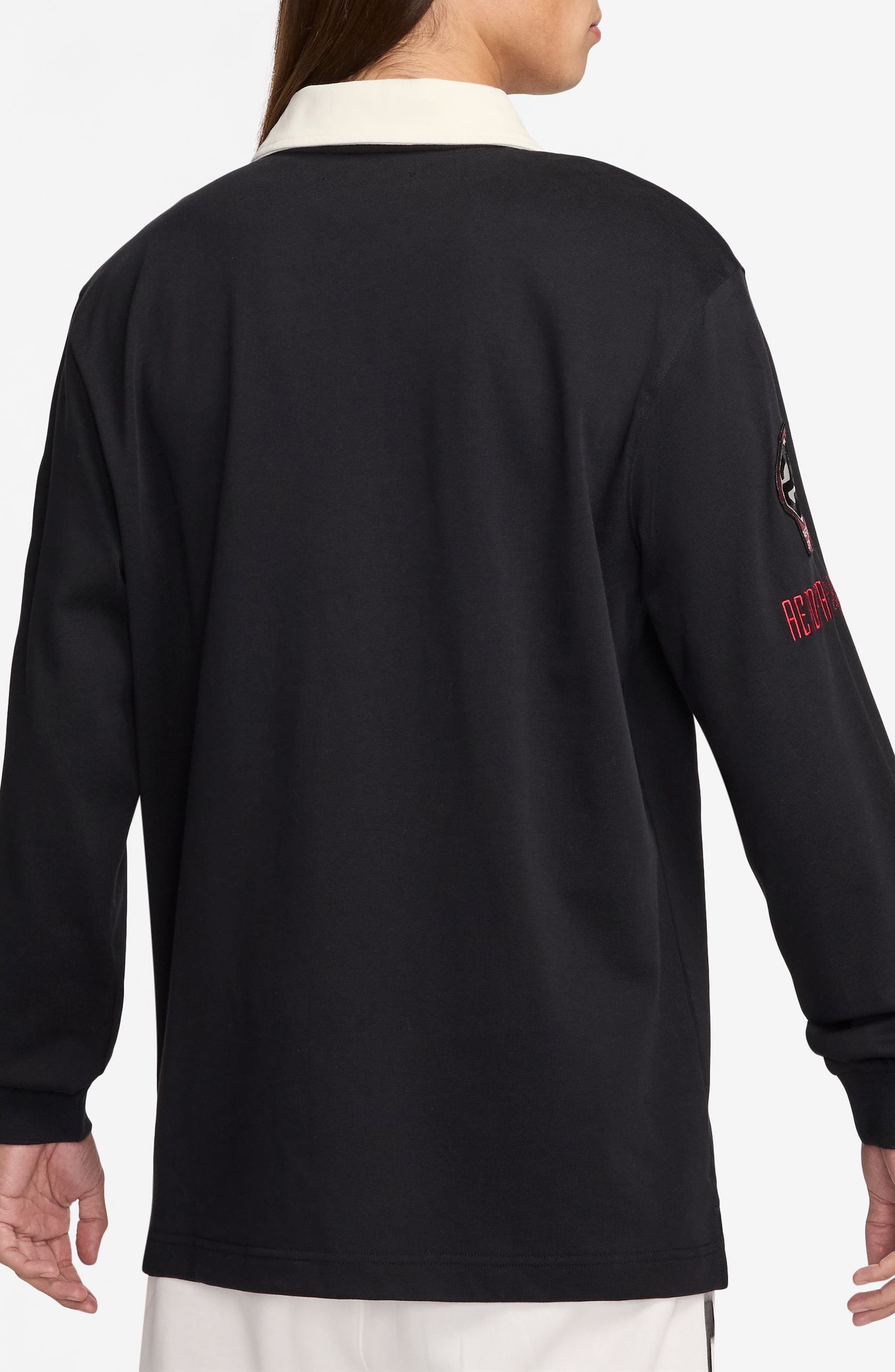 Jordan Essentials Long Sleeve Logo Rugby Shirt in Black at Nordstrom - 2
