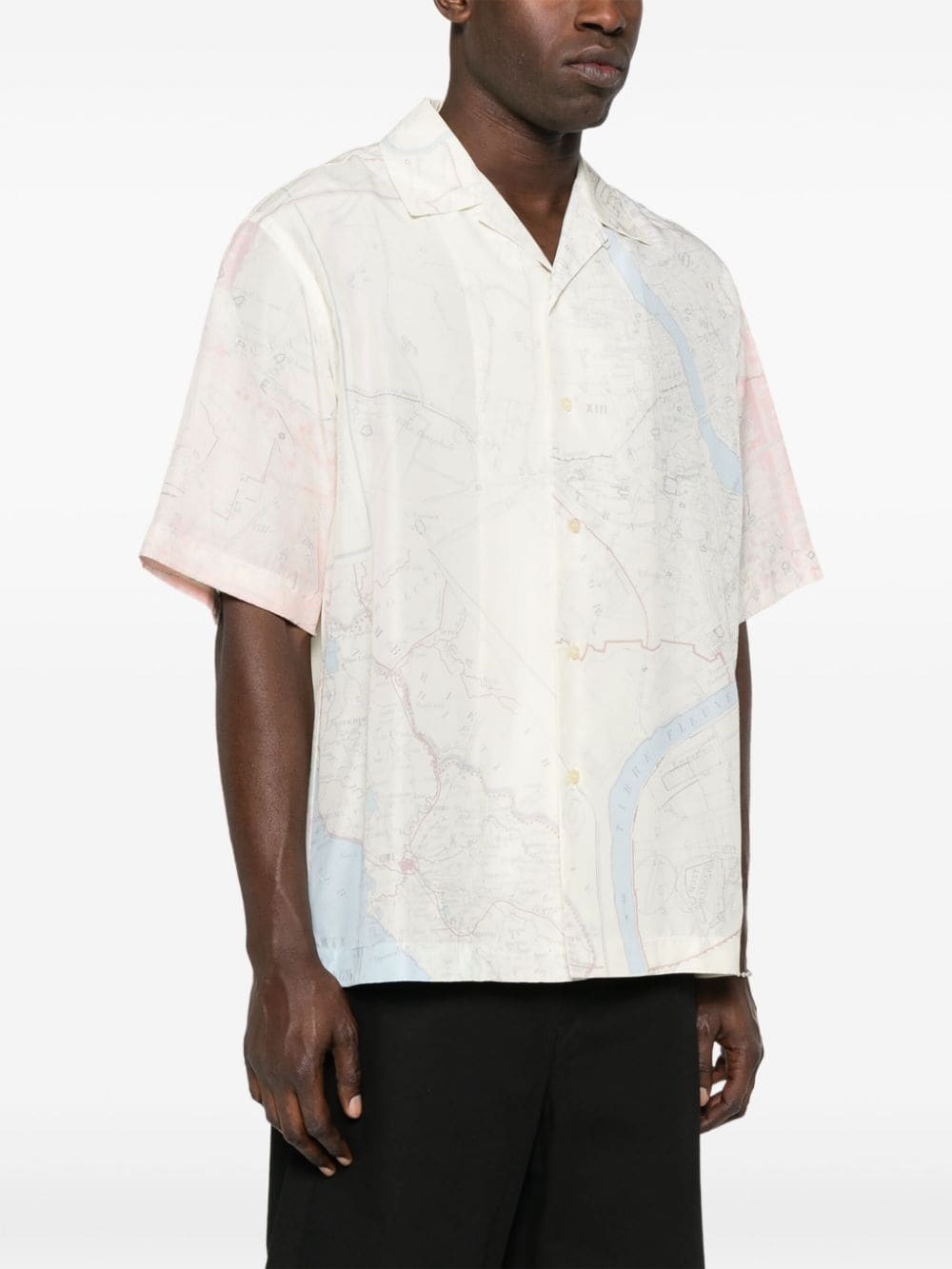 map-print short-sleeves shirt - 3