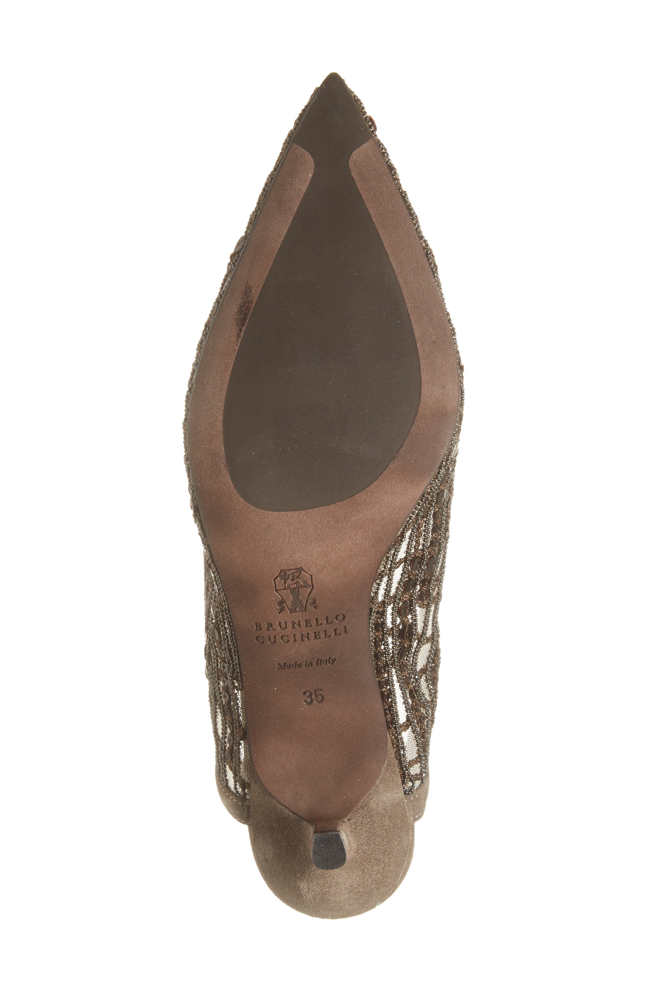 Brunello Cucinelli City Abstract Embroidery Slingback Pump in C3022 Chocolate at Nordstrom - 6