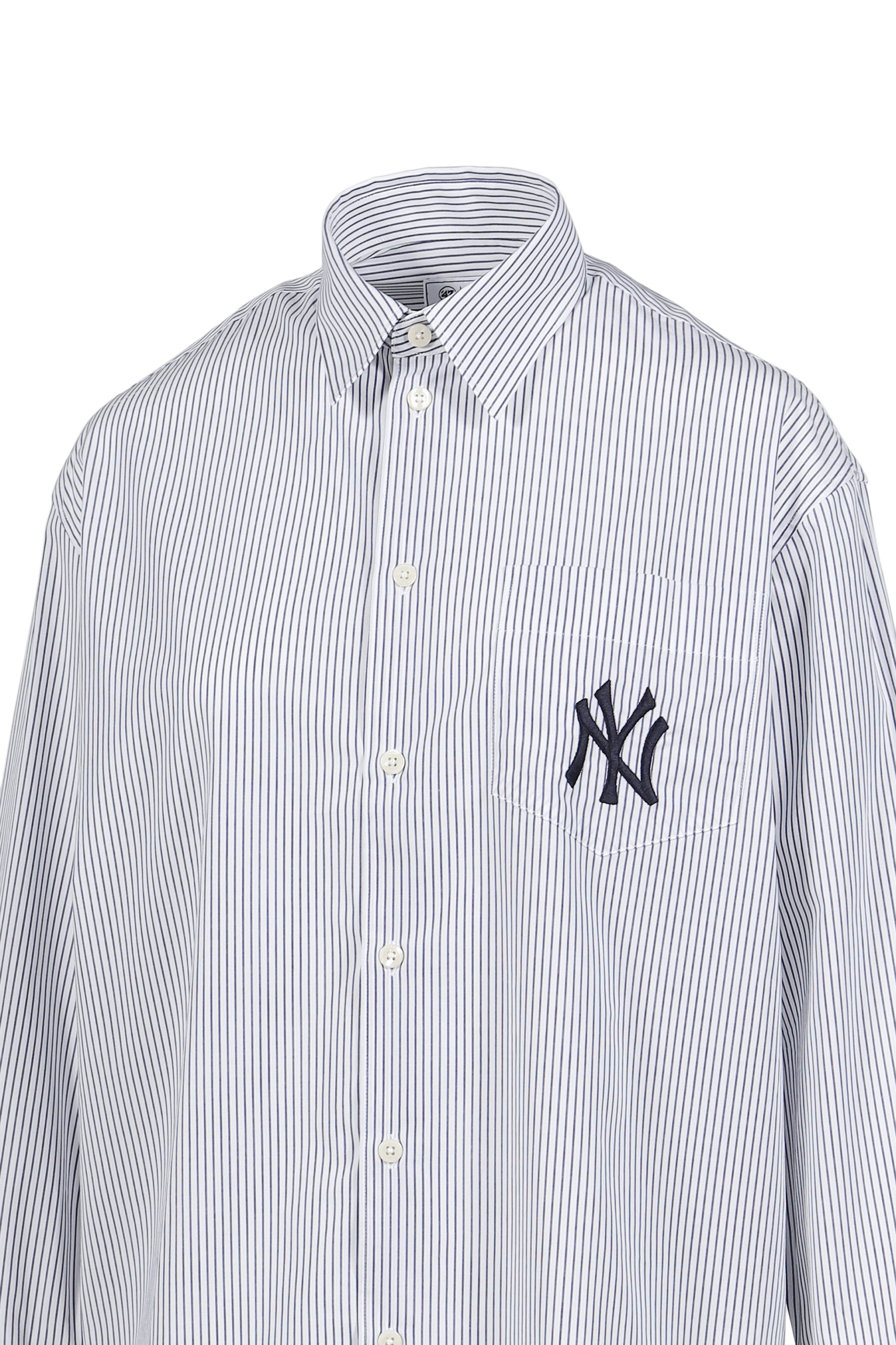 YANKEES SERIF OVERSIZED SHIRTS / NVY STRIPE - 5