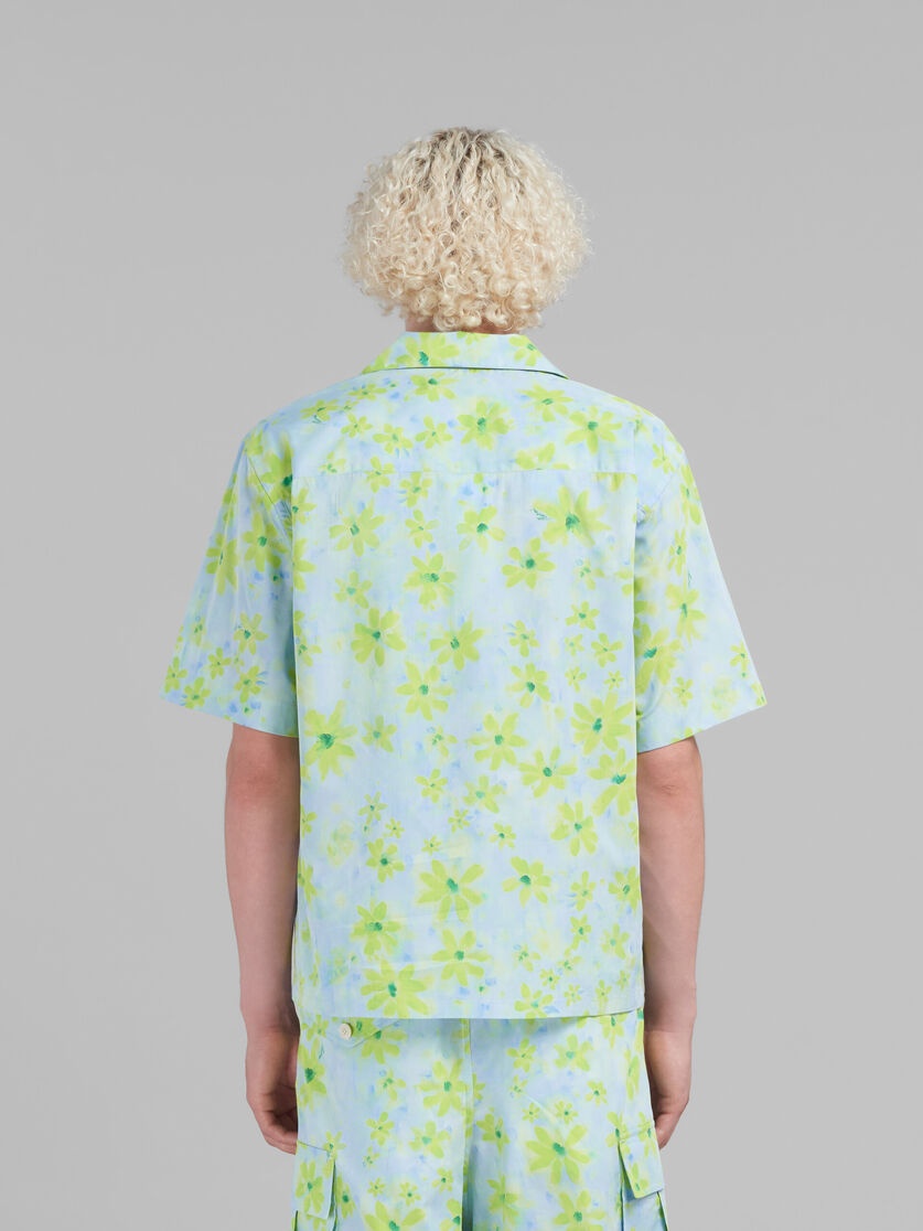 LIGHT GREEN POPLIN BOWLING SHIRT WITH PARADE PRINT - 3