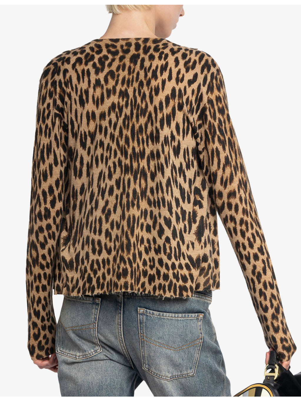 Manala Leopard-Print Long-Sleeve Cashmere Cardigan - 5