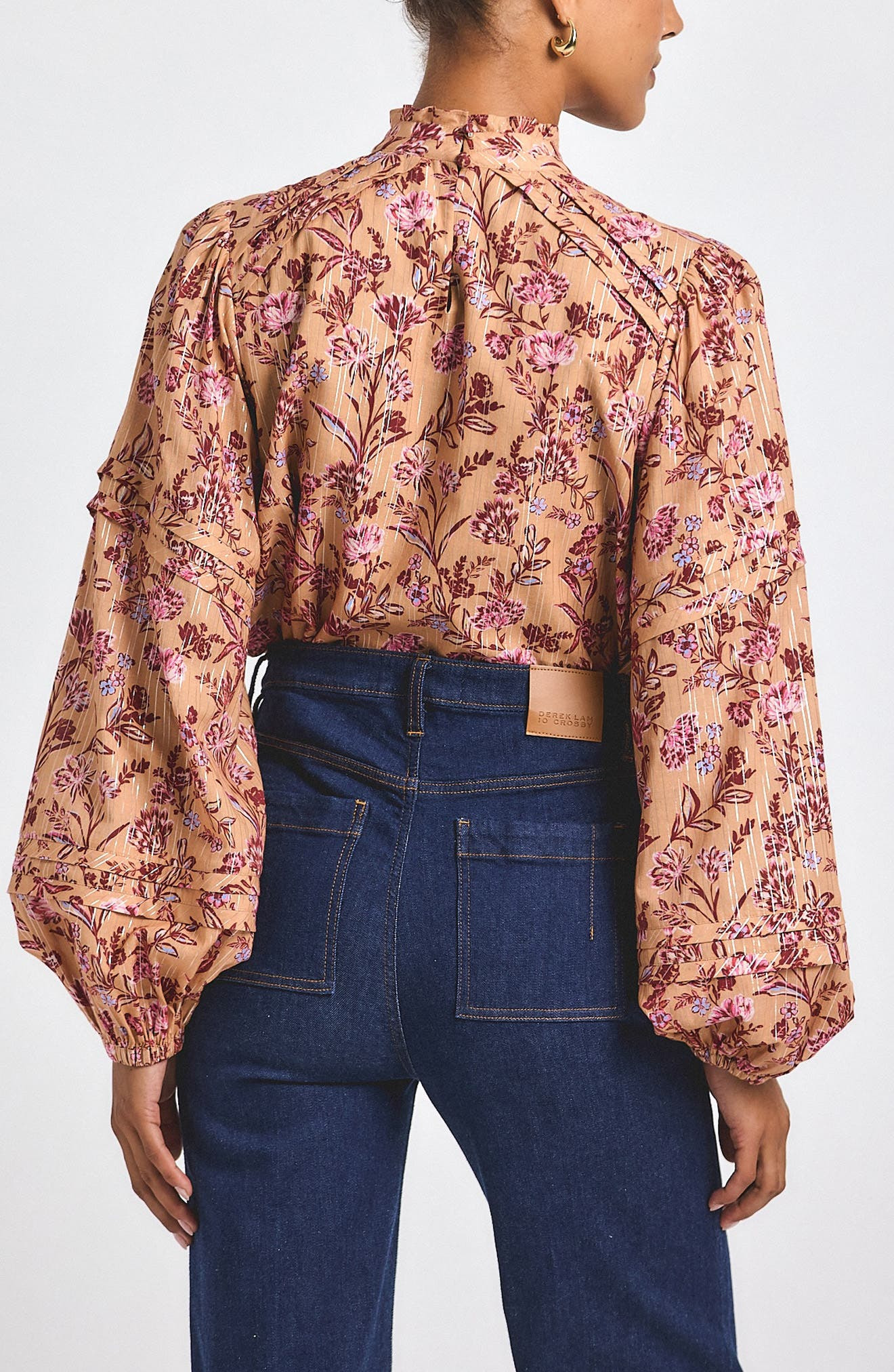 Derek Lam 10 Crosby Marlowe Metallic Top in Camel Multi at Nordstrom - 2