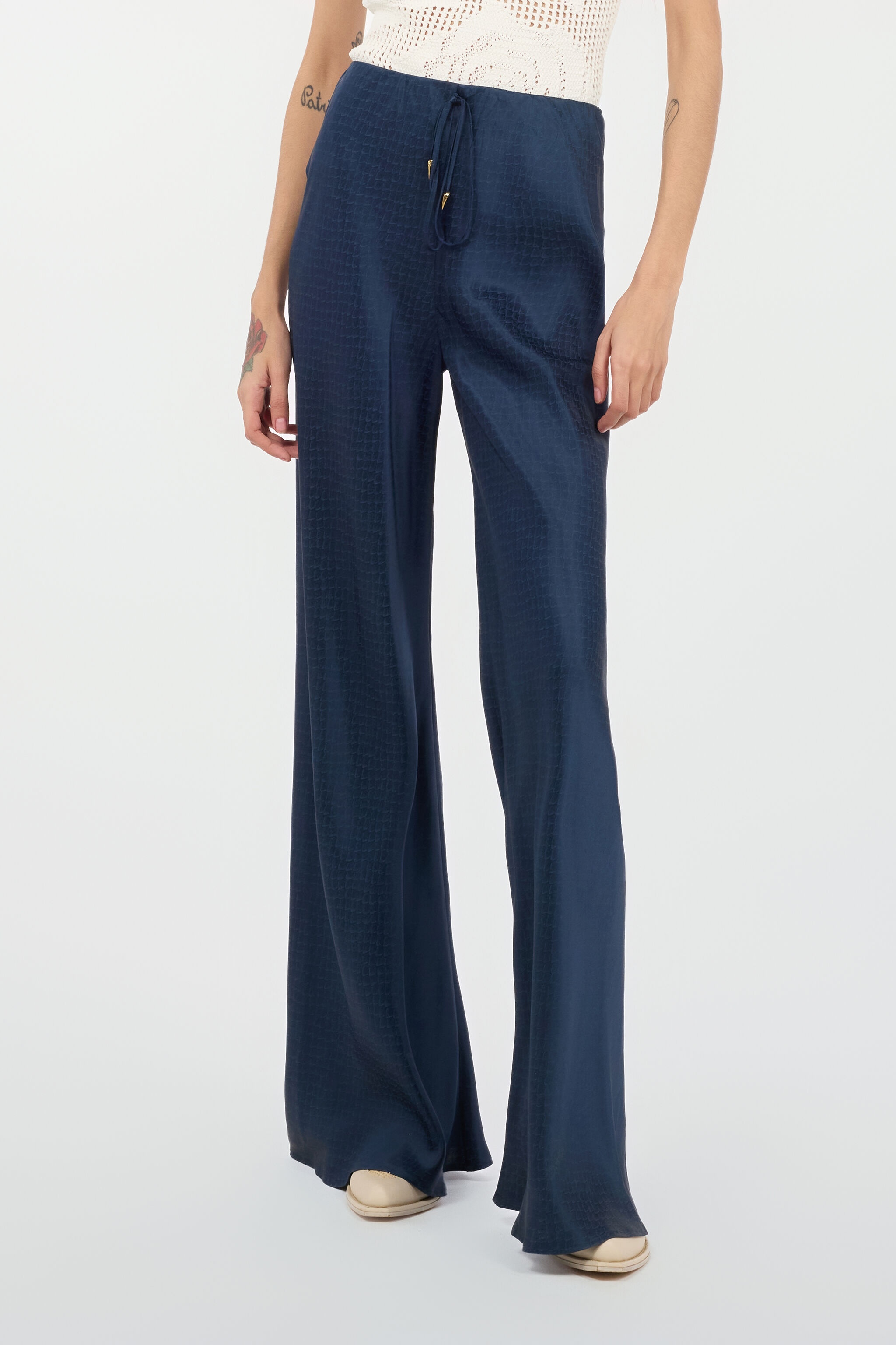 Fluid Silk Pants With Print - 3