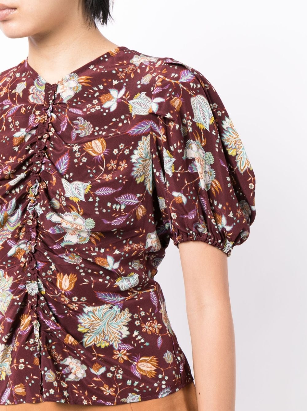Elise ruched-silk blouse - 5