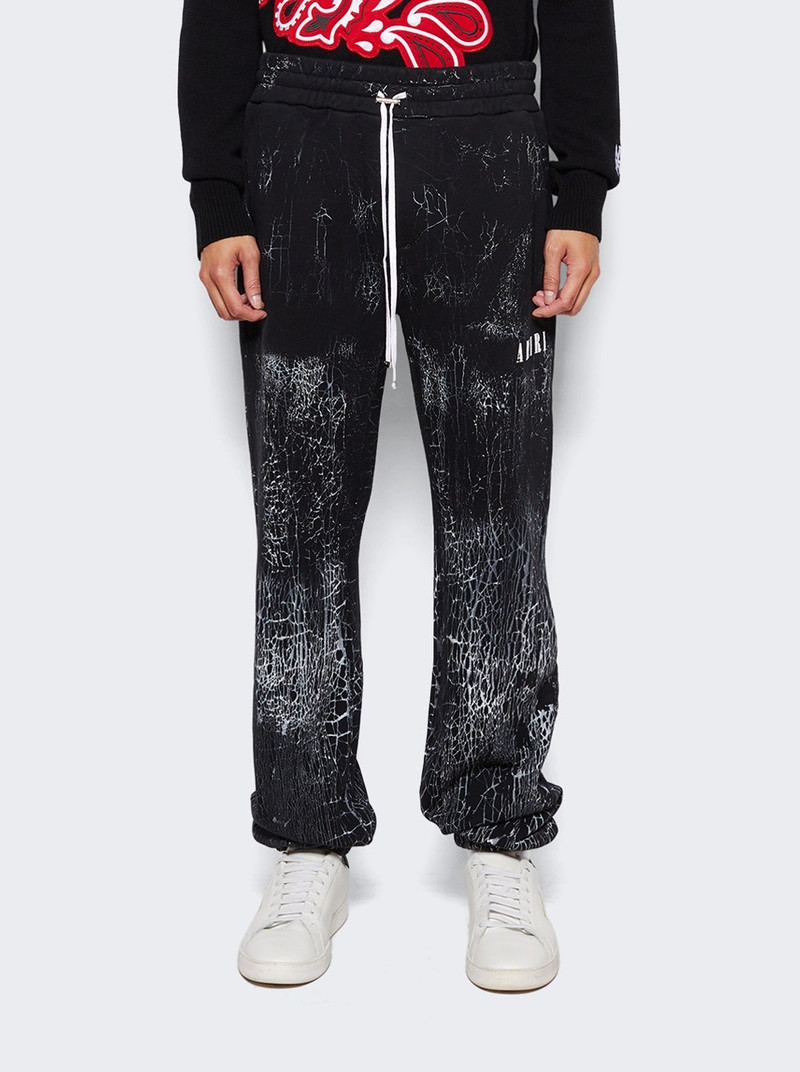 AMIRI Cracked Dye Logo Sweatpants Black outlook