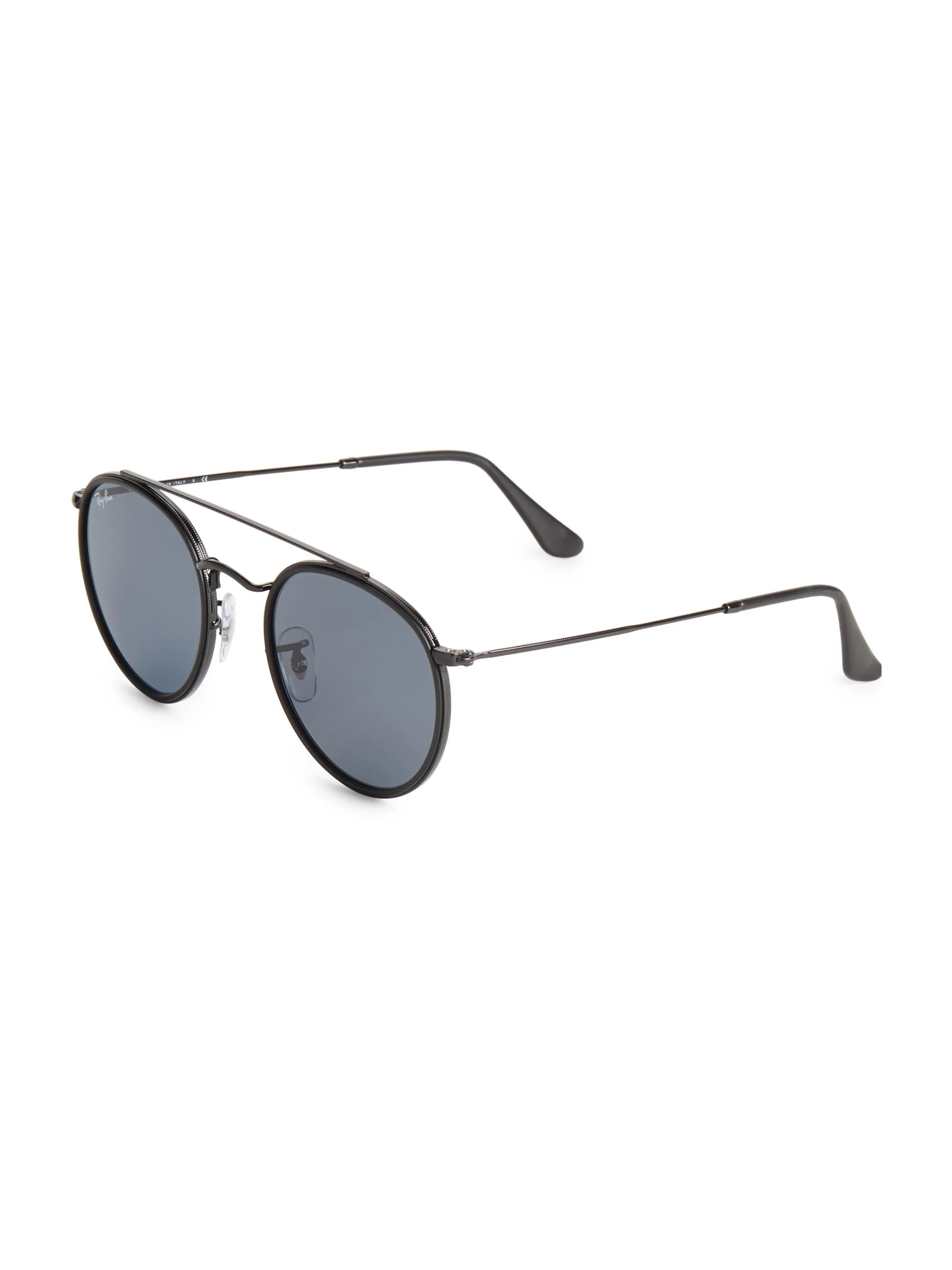 Men's RB3647 51MM Round Aviator Sunglasses - Black - 1