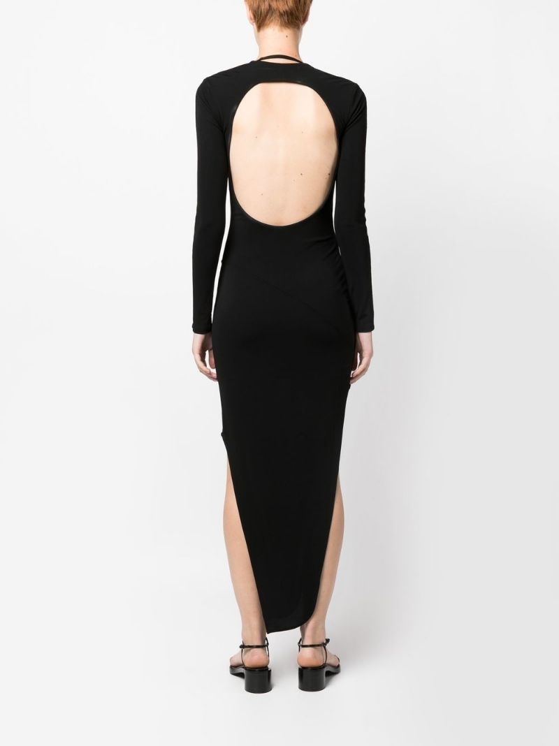 backless long-sleeved maxi dress - 4