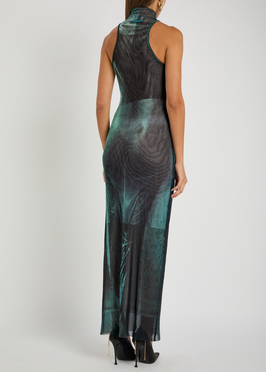 Jean Paul Gaultier Printed Mesh Maxi Dress - 3