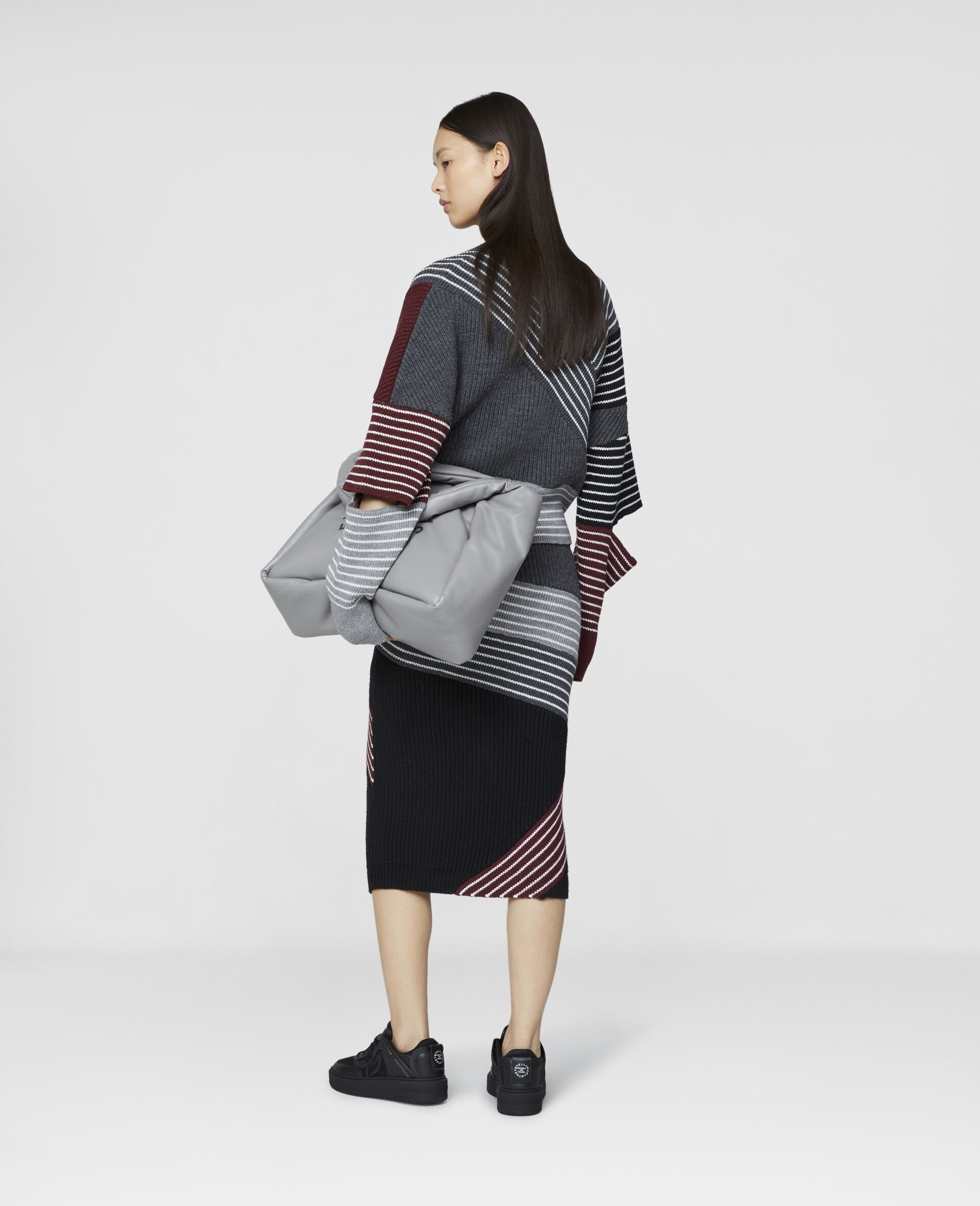 Stella McCartney 3D stripes wool skirt - Grey