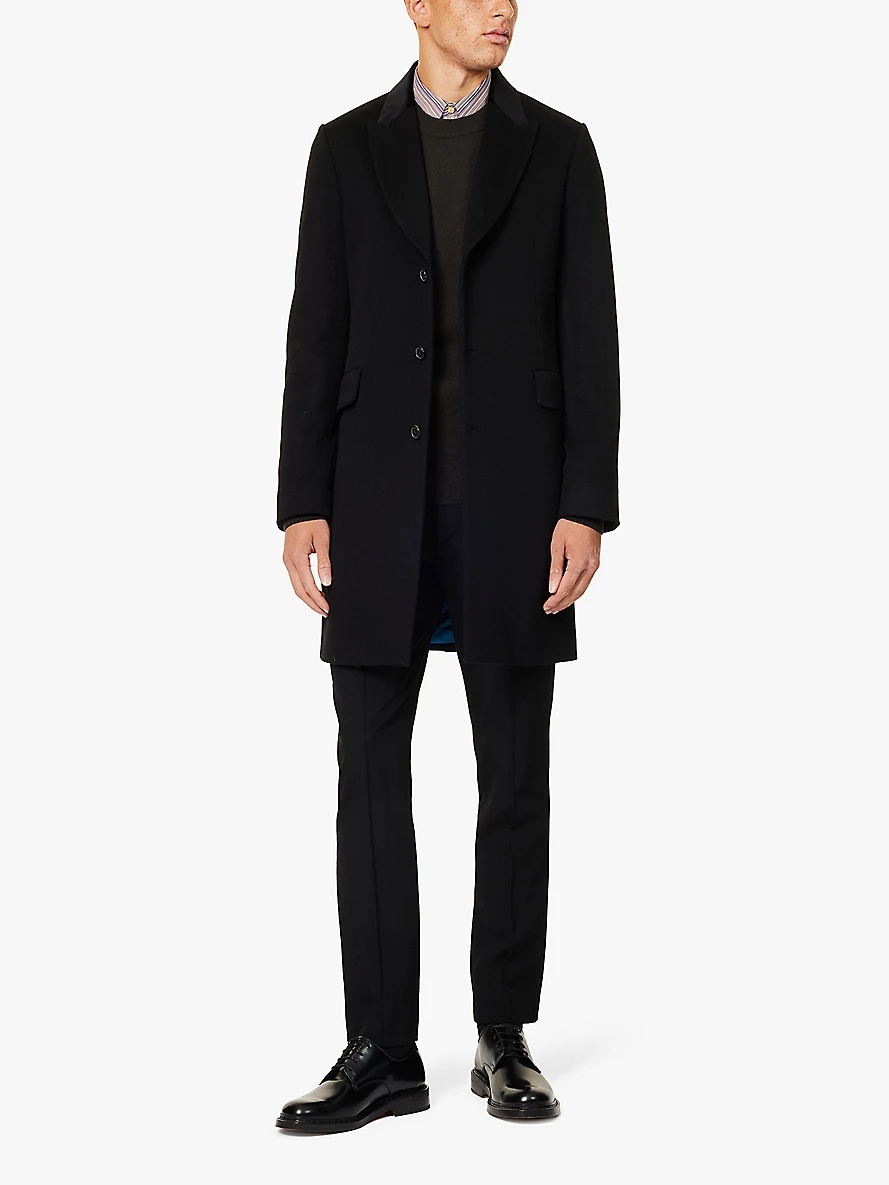 Tuxedo tailored-fir wool and cashmere-blend coat - 2