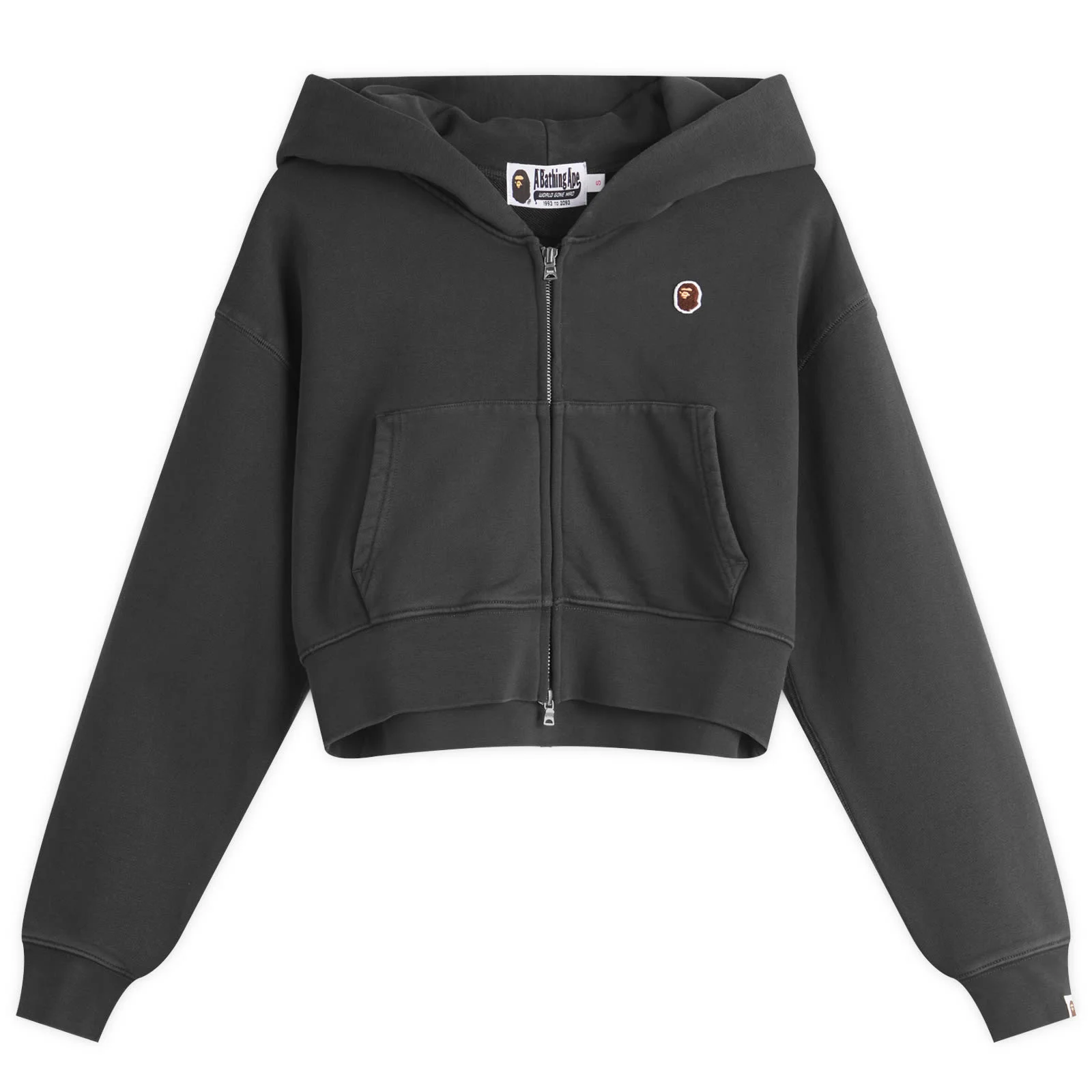 A Bathing Ape Pigment Dyed One Point Crop Zip Hoodie - 1