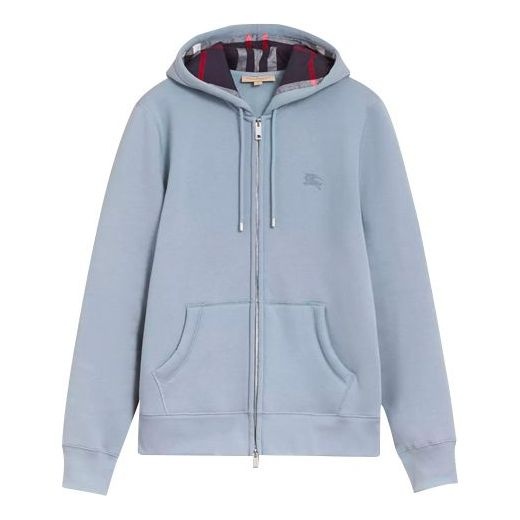 Men's Burberry hooded Zipper Jacket Light Blue 40569551 - 1