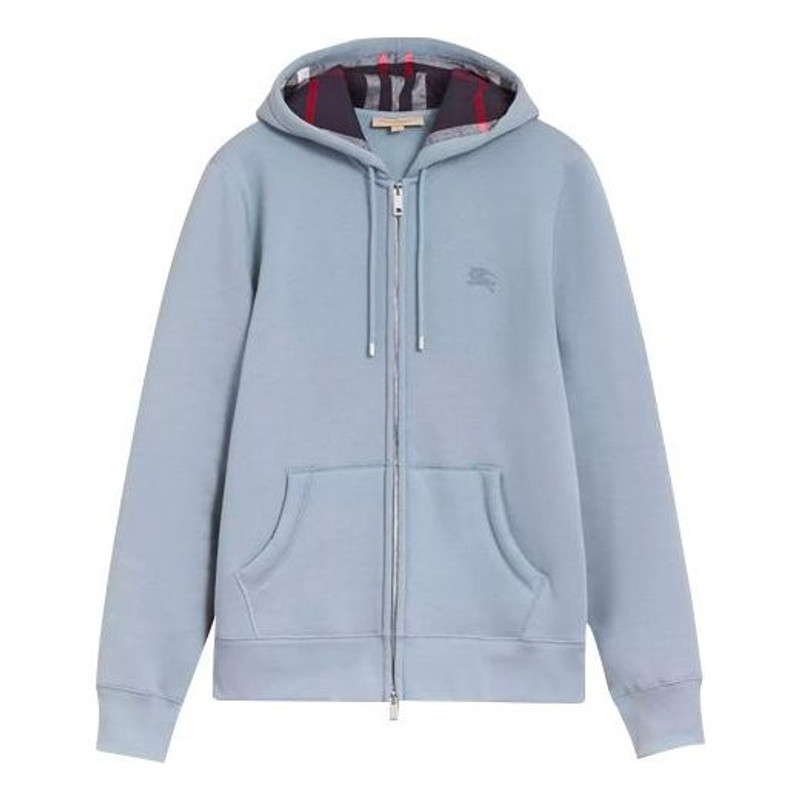 Men's Burberry hooded Zipper Jacket Light Blue 40569551 1