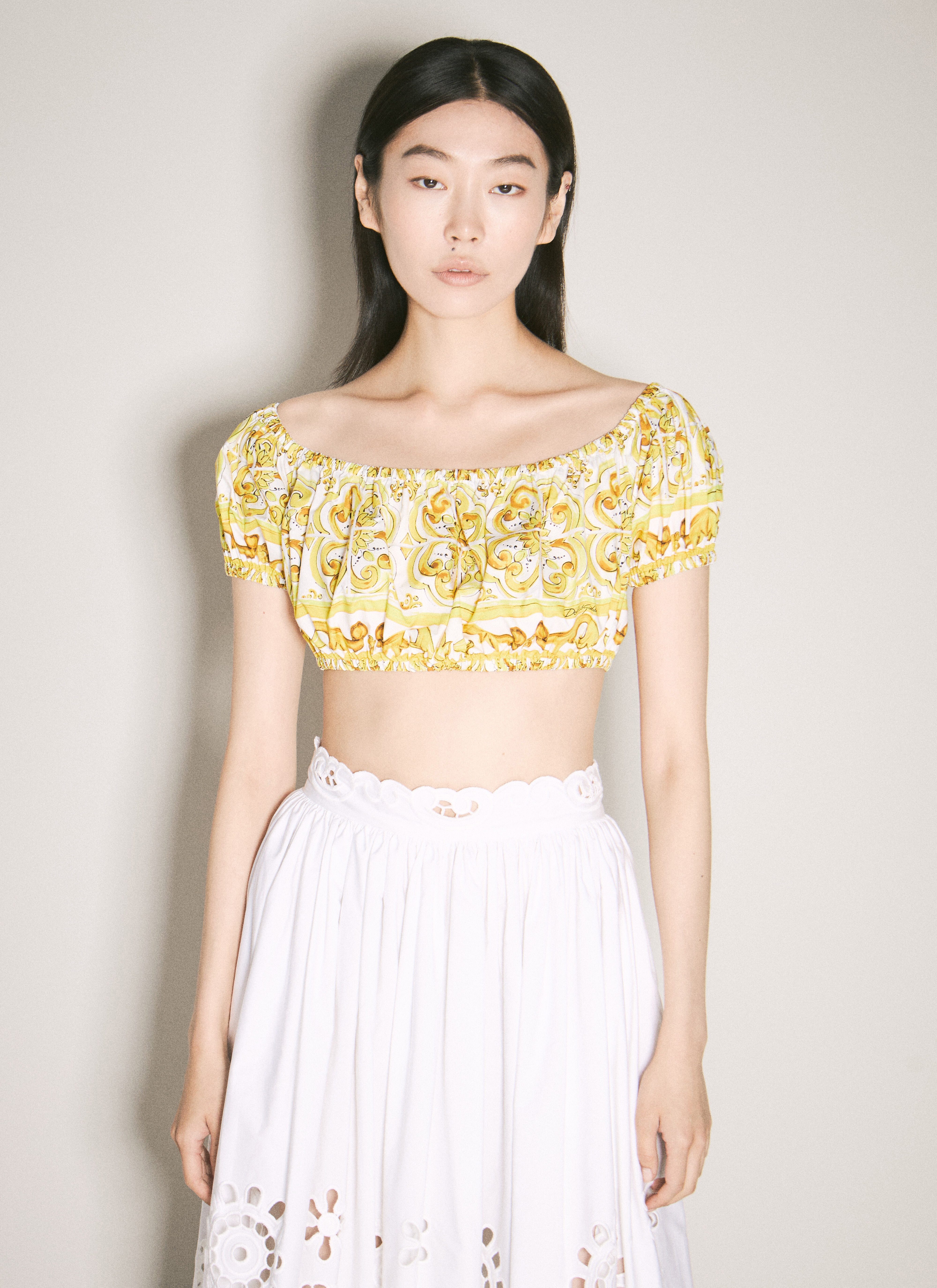 Majolica Print Crop Top - 2