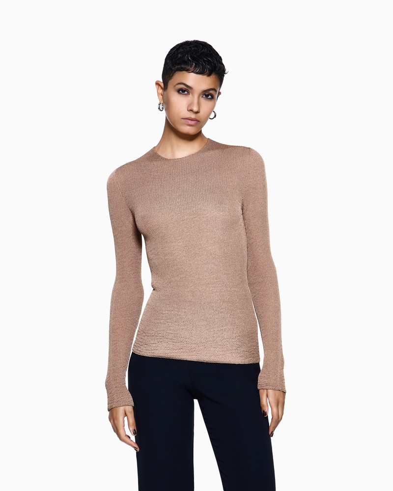 GIORGIO ARMANI STRETCH VISCOSE BLEND CREW-NECK JUMPER outlook