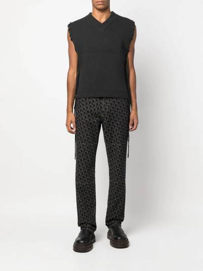 Lanvin monogram-pattern straight-leg jeans outlook