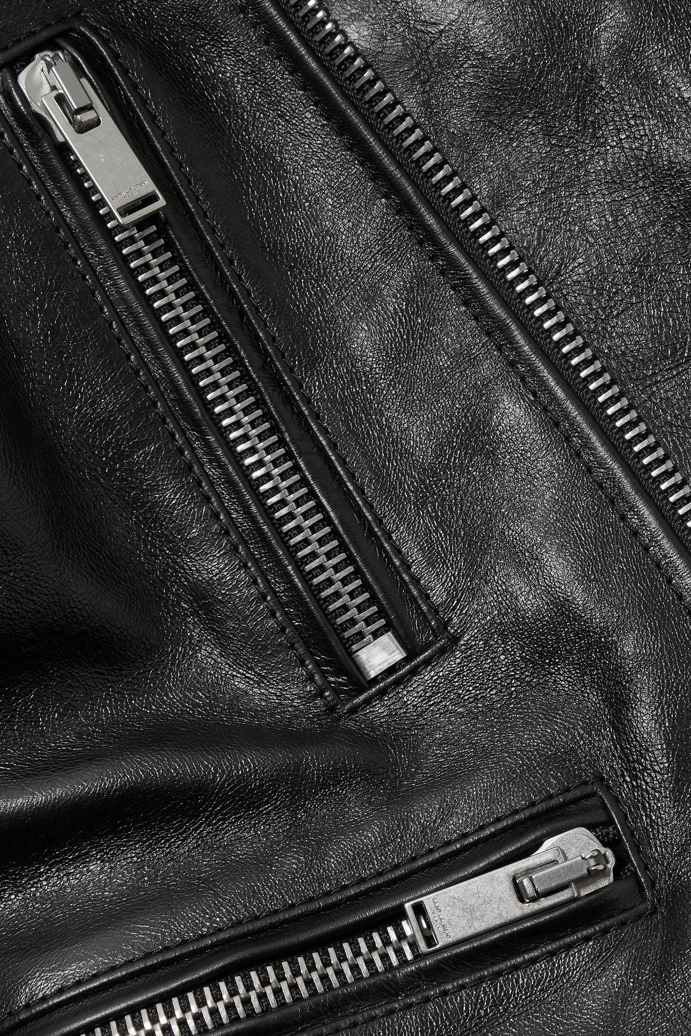 Leather biker jacket - 5