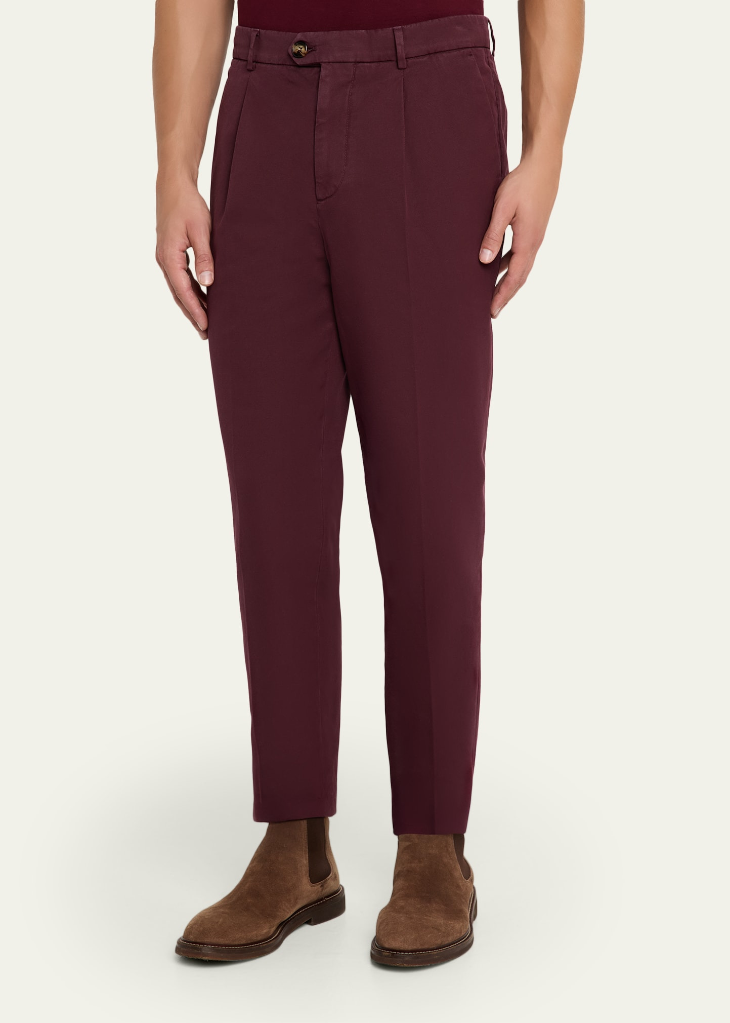 Men's Tapered Single-Pleated Pants - 4
