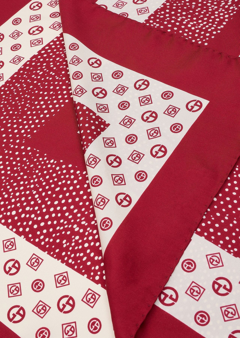 GIORGIO ARMANI Silk foulard with logo print outlook