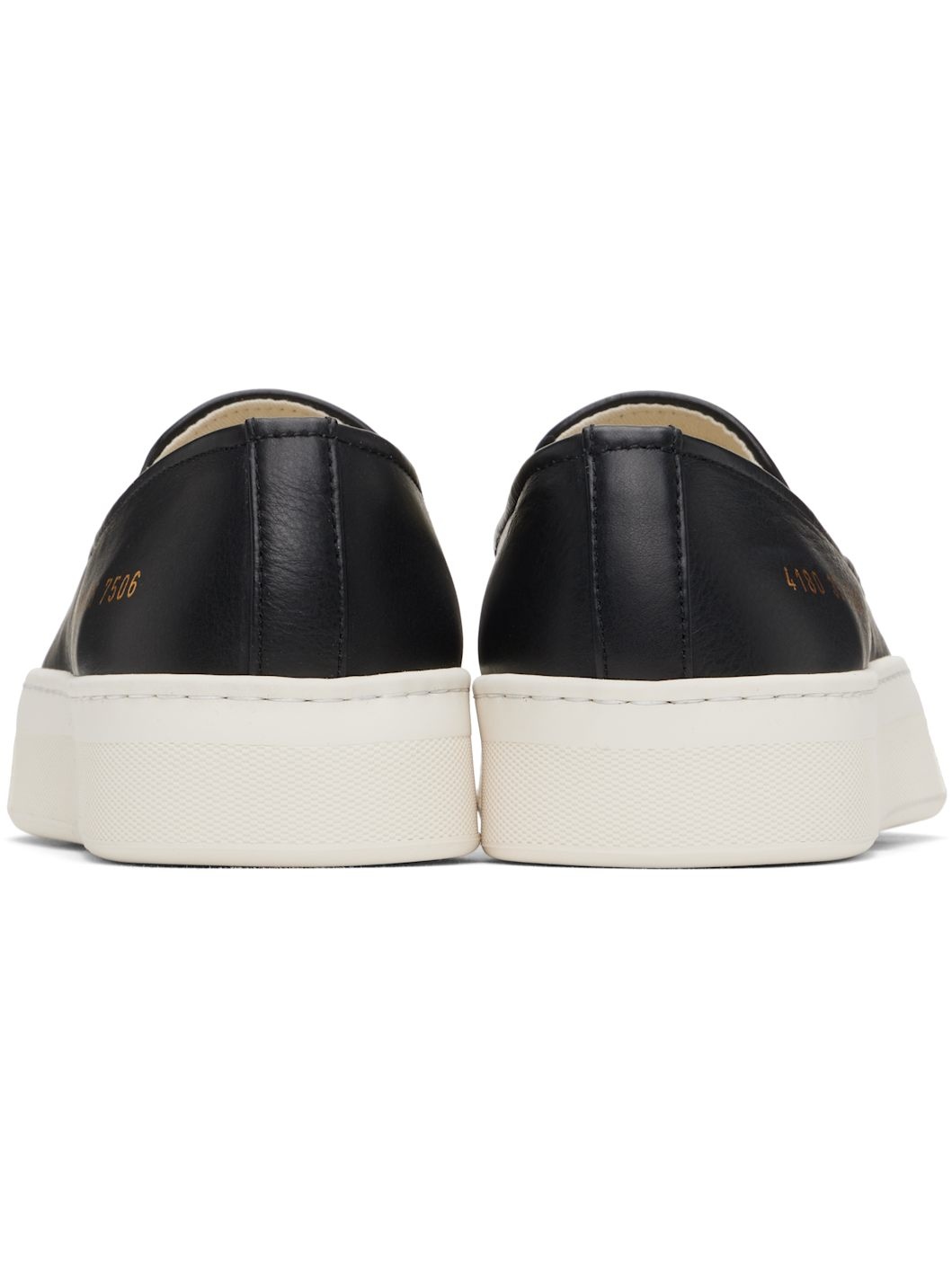 Black Leather Slip-on Sneakers - 2