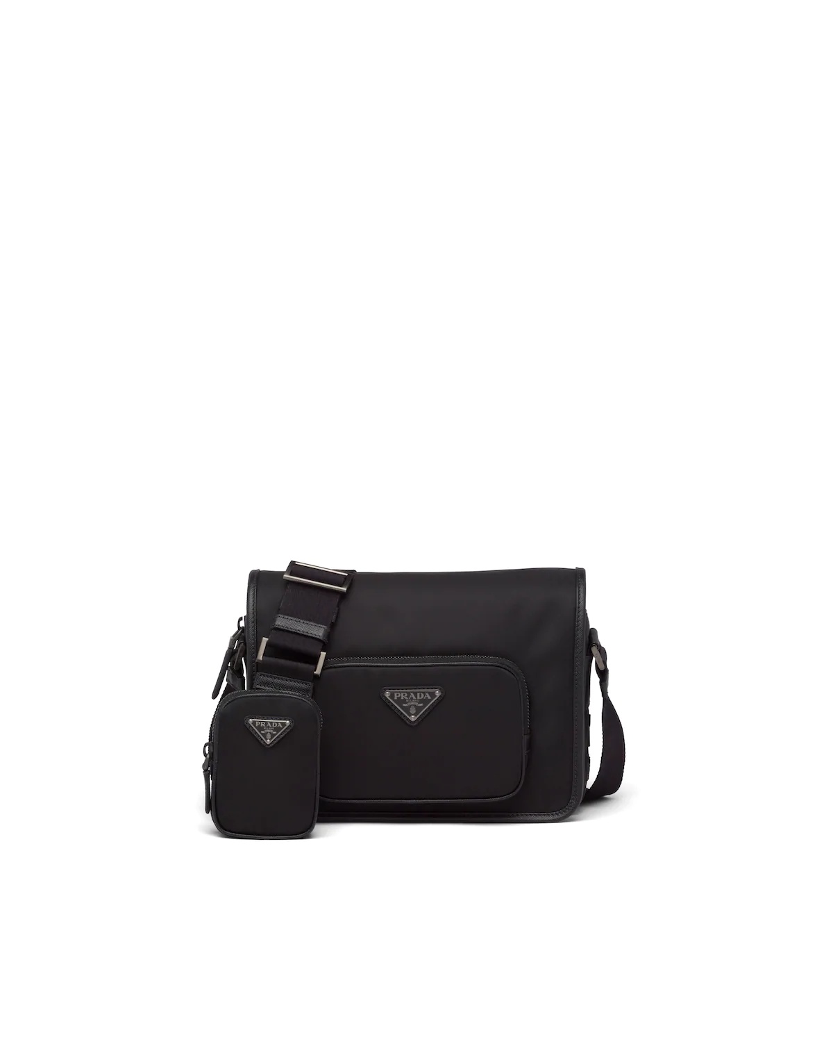 Re-Nylon and Saffiano Leather shoulder bag - 1