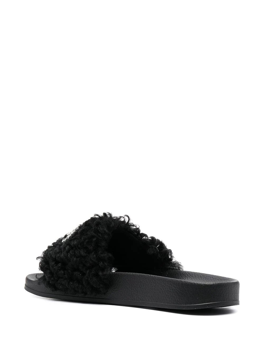 logo-print shearling slides - 3