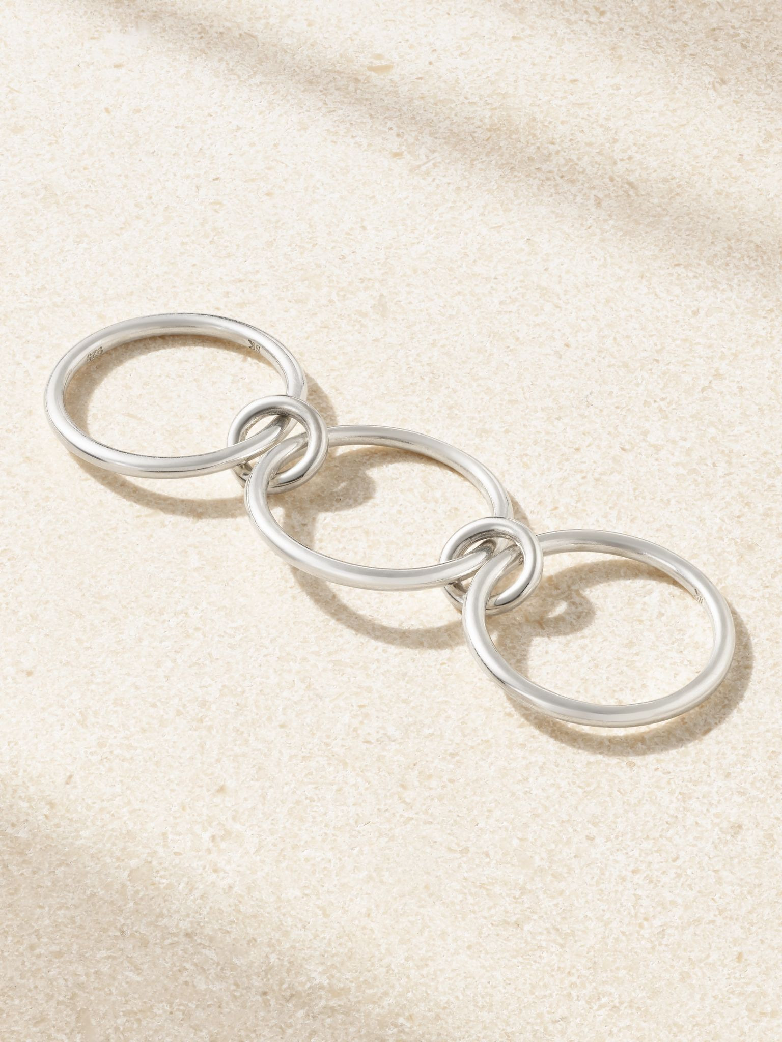 Solarium set of three sterling silver rings Silver - 4