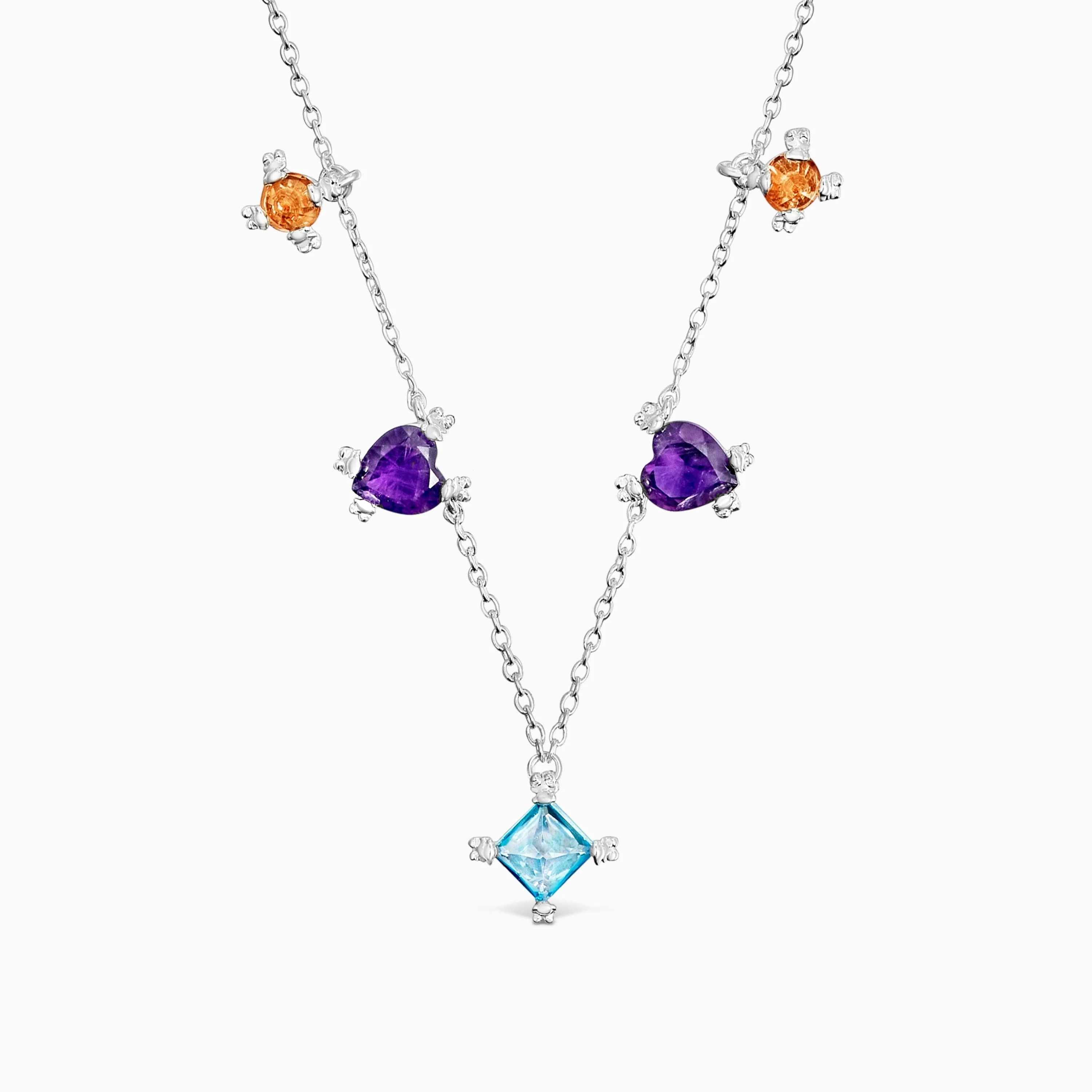 Silver Choker with gemstones Color Pills - 1