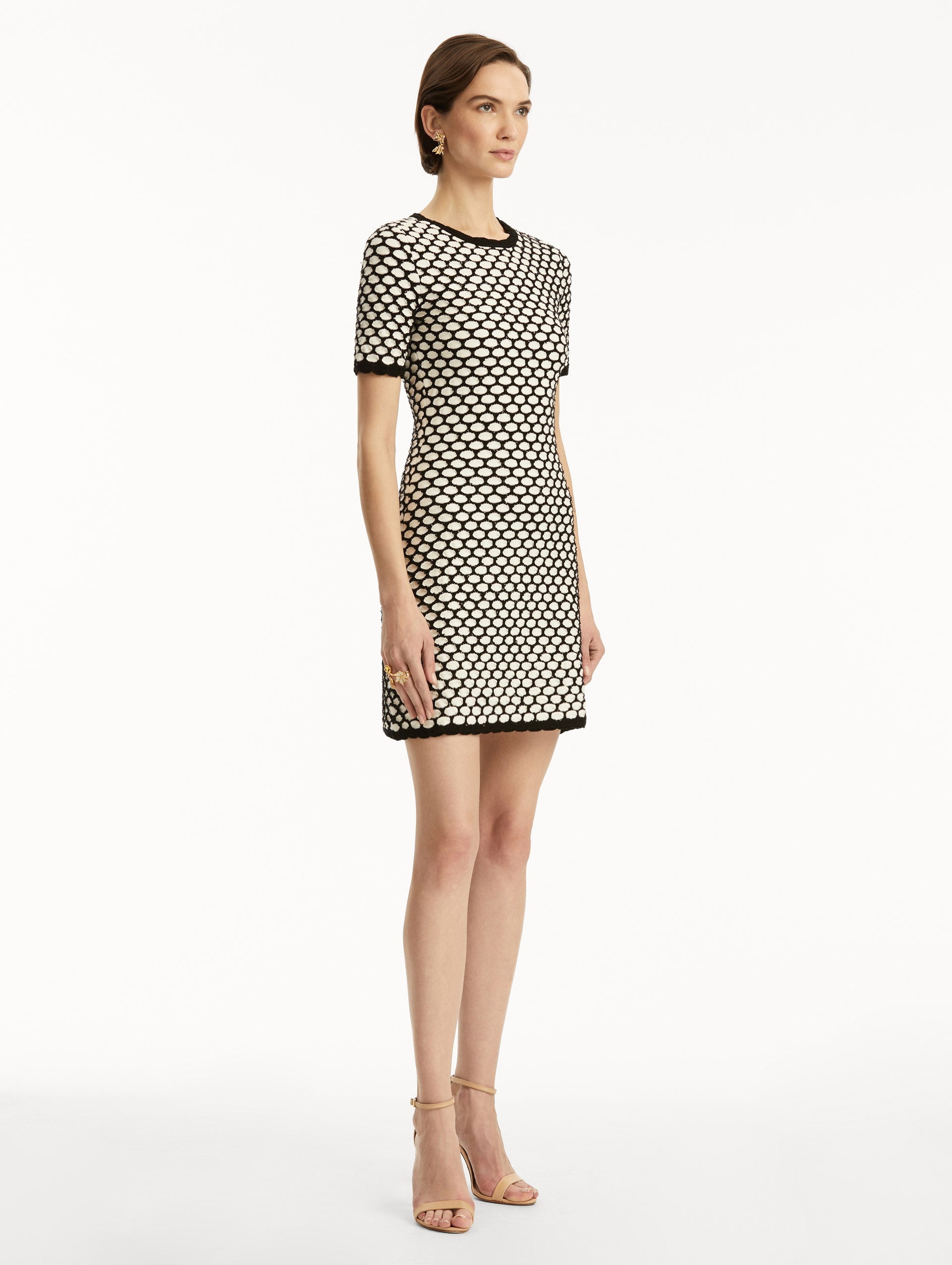 HONEYCOMB SEQUIN KNIT DRESS - 4