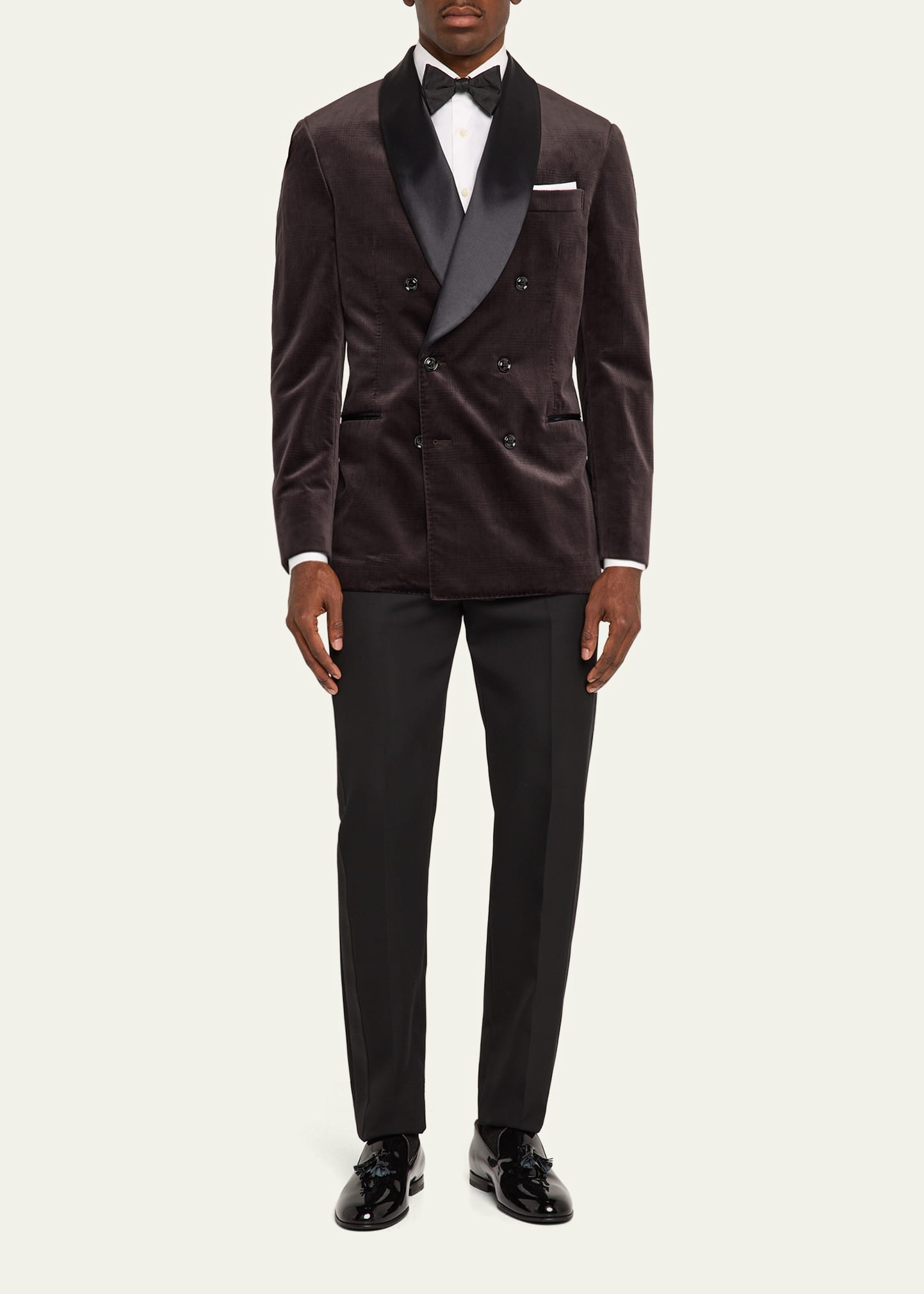 Men's Plaid Velvet Sport Coat - 2