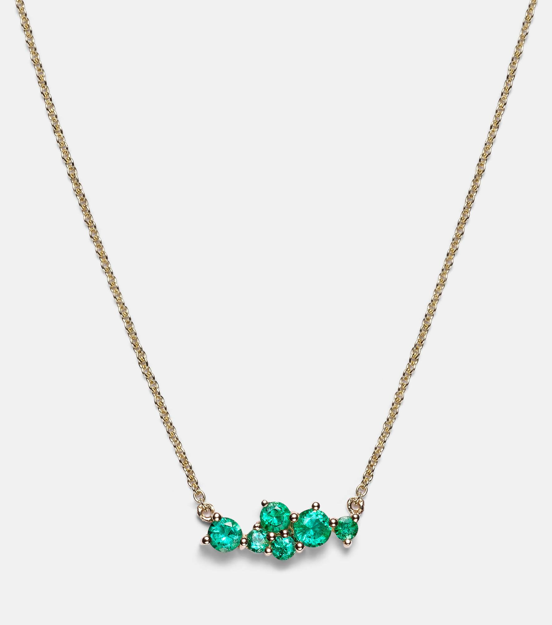 Cocktail Bar 14kt gold necklace with emeralds and diamonds - 4